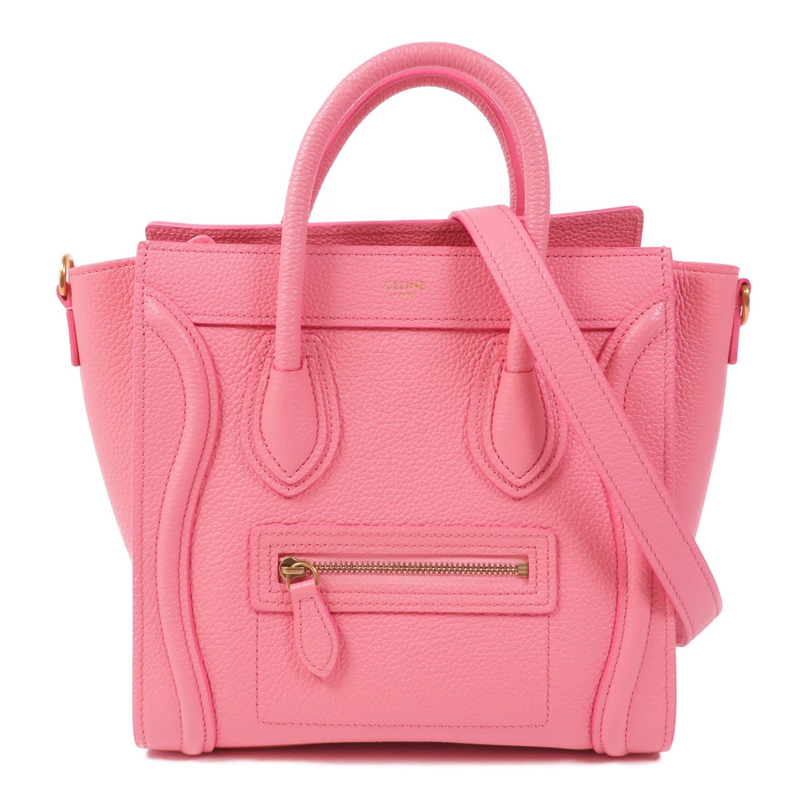 CELINE 牛皮皮革Nano Luggage金扣手挽肩背兩用袋