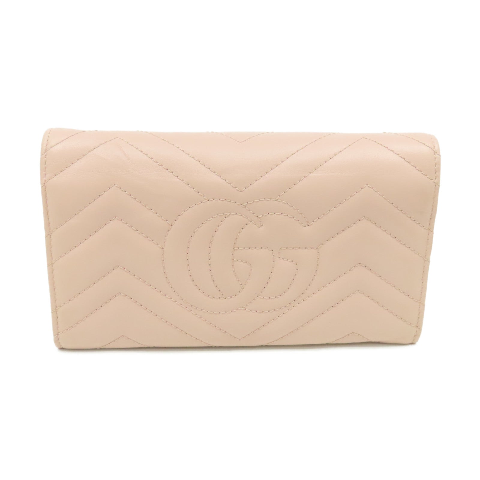 GUCCI 【清倉大減價】牛皮皮革GG Marmont Long Wallet長錢包粉紅色