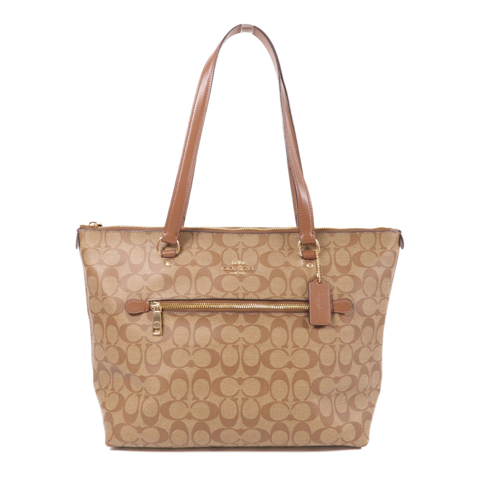 COACH 塗層帆布Tote Bag金扣肩背袋