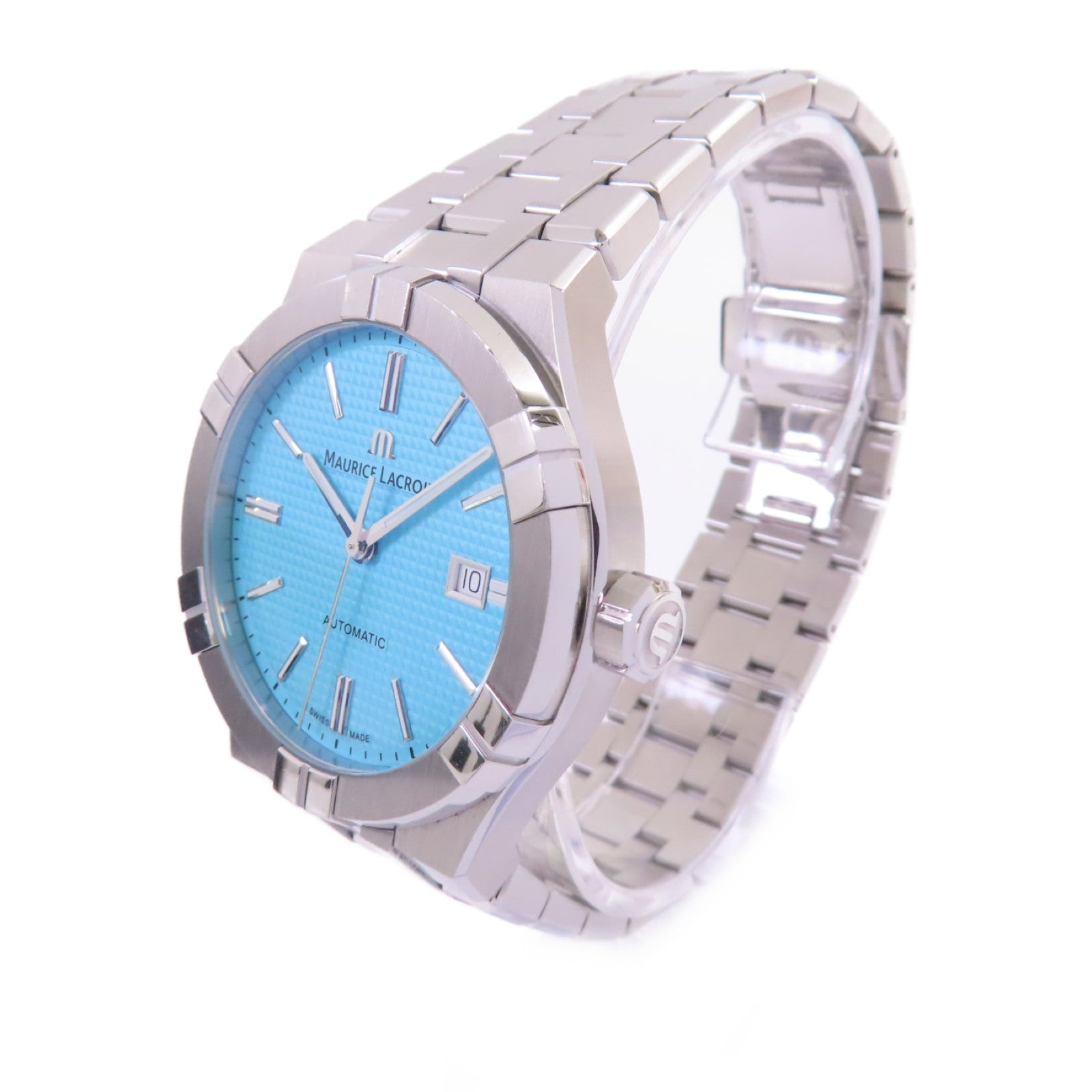 Maurice Lacroix Maurice Lacroix Watch不鏽鋼自動機芯手錶淺藍色