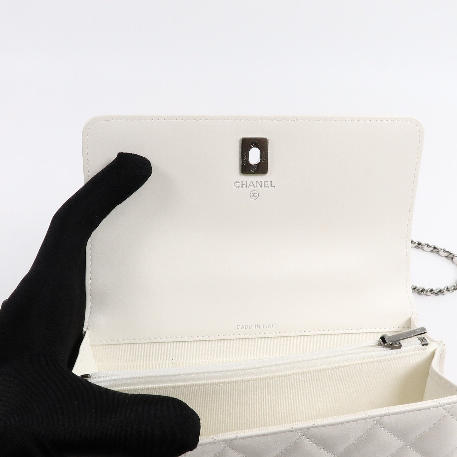 CHANEL 牛皮皮革Top Handle Flap Bag鏈帶手挽肩背兩用袋