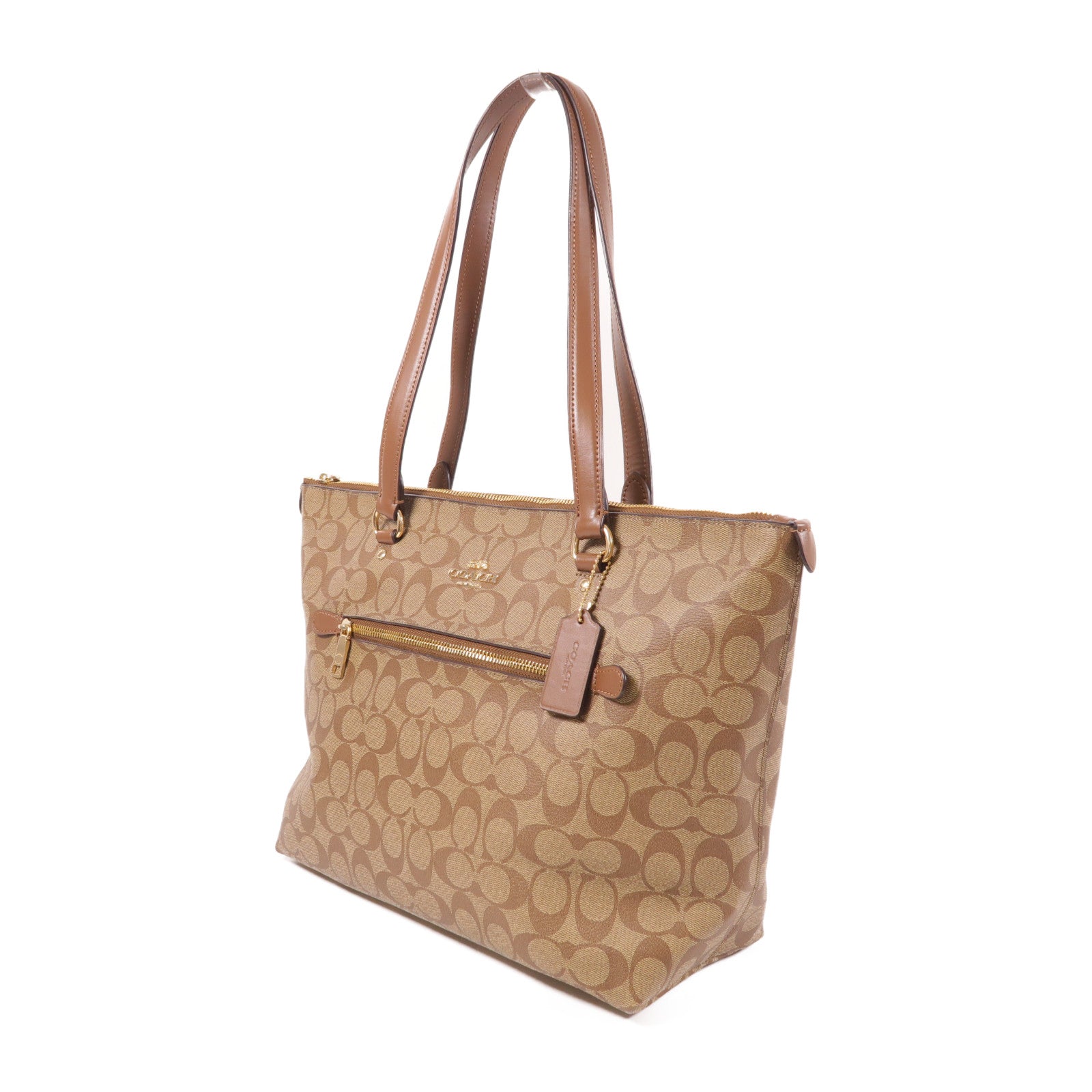 COACH 塗層帆布Tote Bag金扣肩背袋