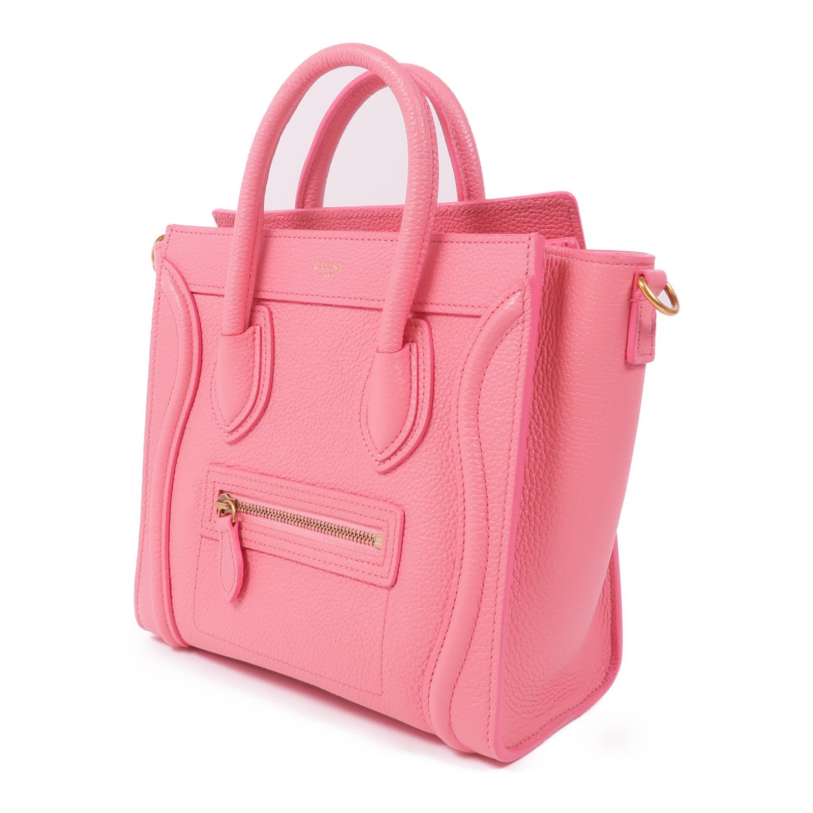 CELINE 牛皮皮革Nano Luggage金扣手挽肩背兩用袋