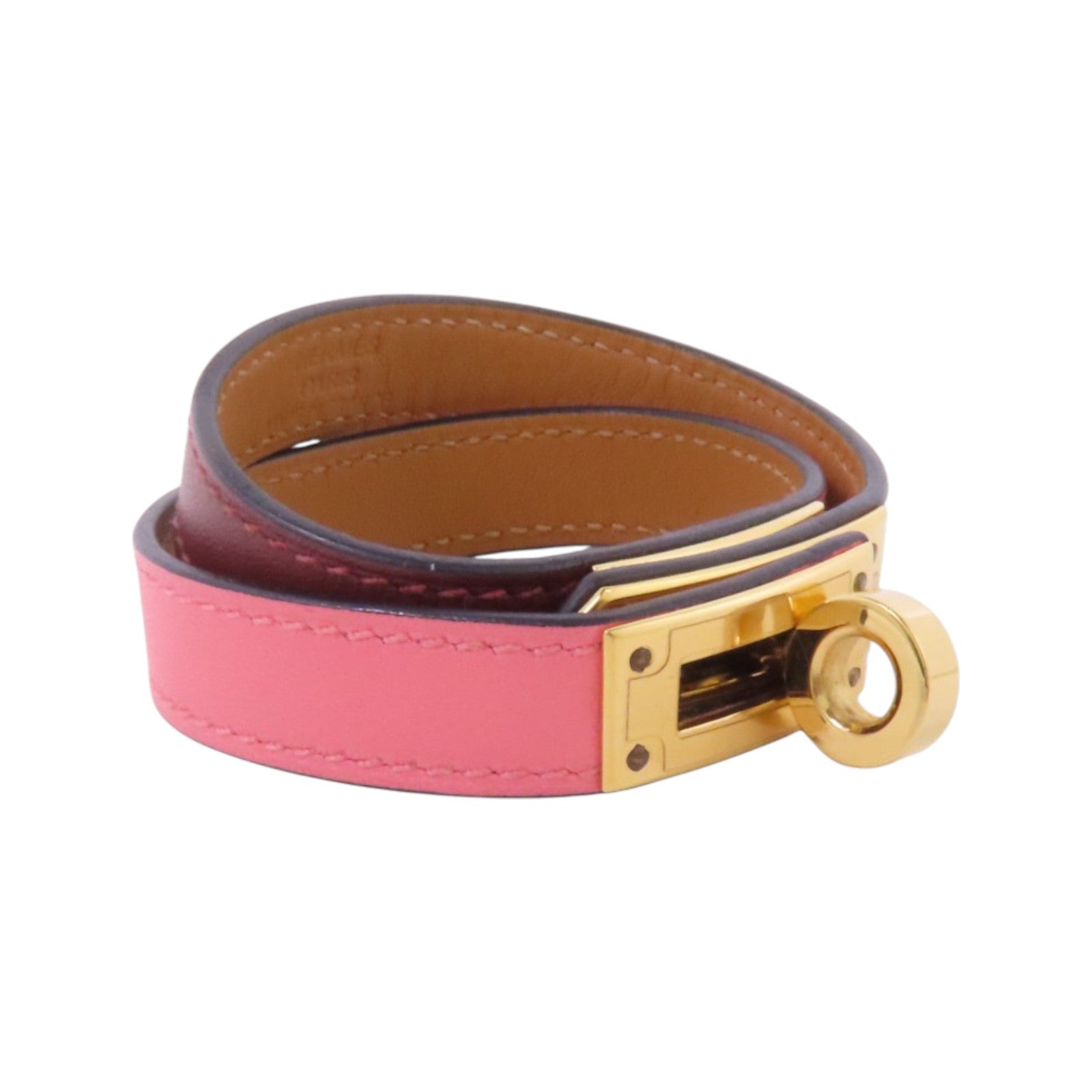 HERMES Swift皮革Double Tour Bracelet金扣手鏈