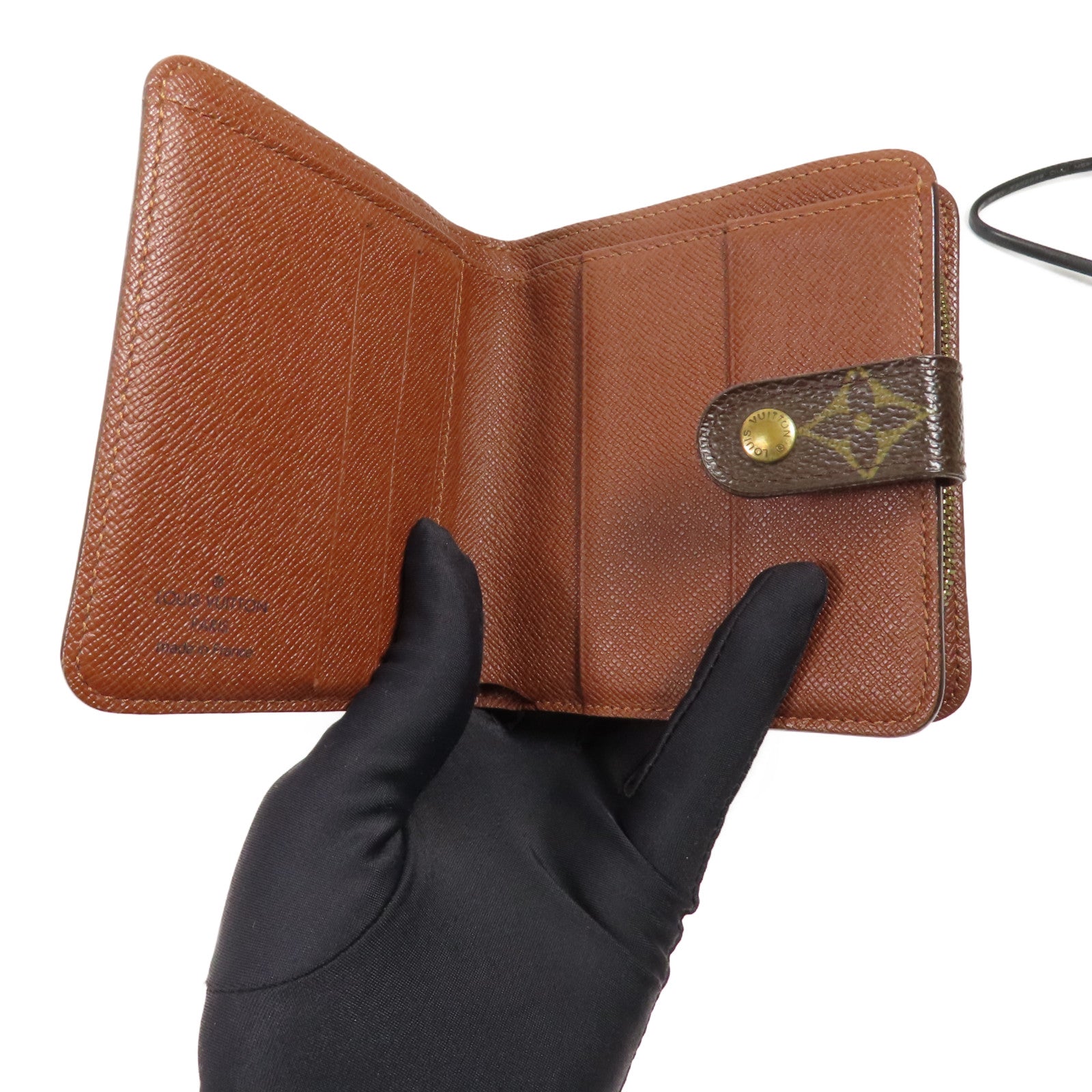 LOUIS VUITTON Monogram Compact Zip Wallet金扣錢包