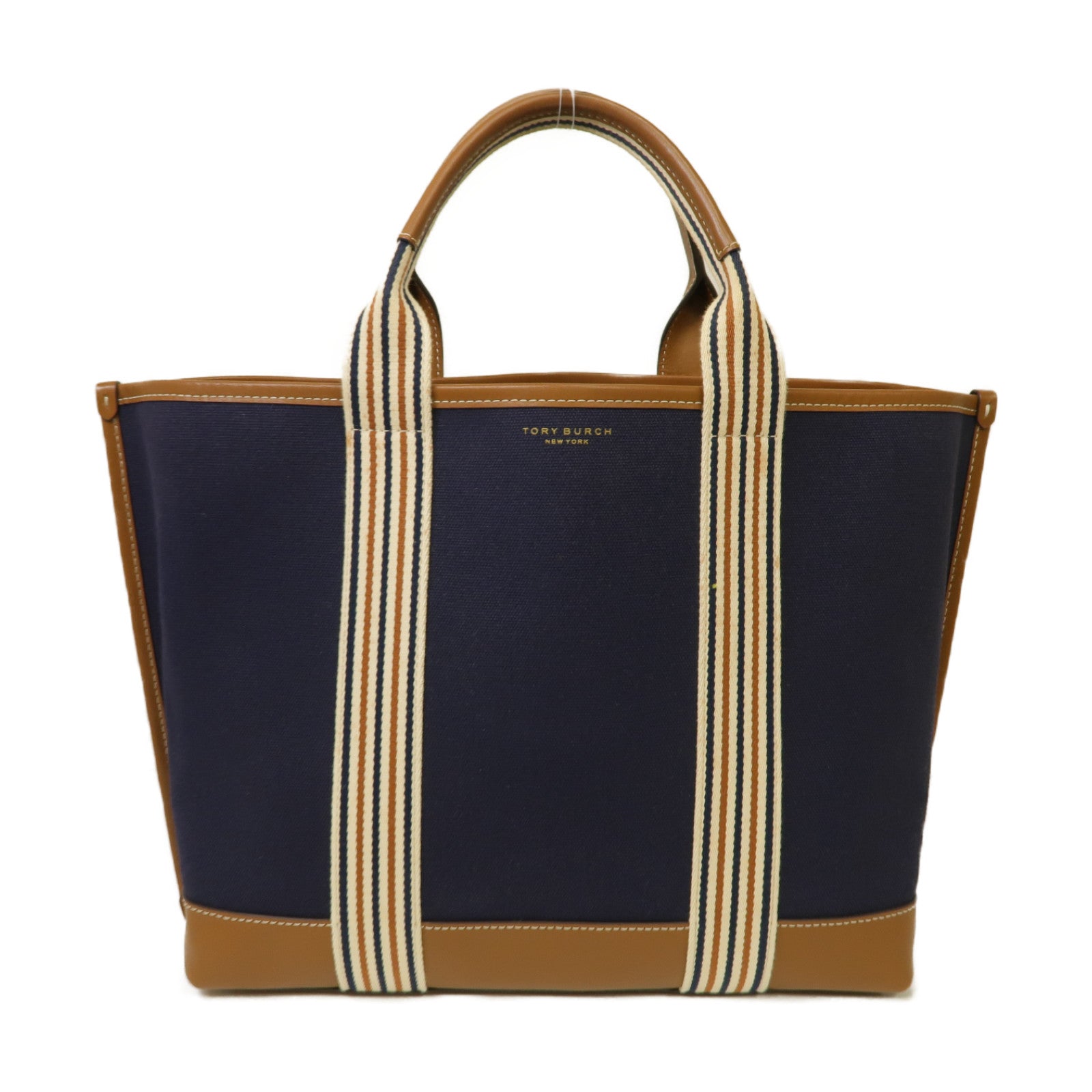 Tory Burch 帆布Tote Bag金扣手挽袋深藍色