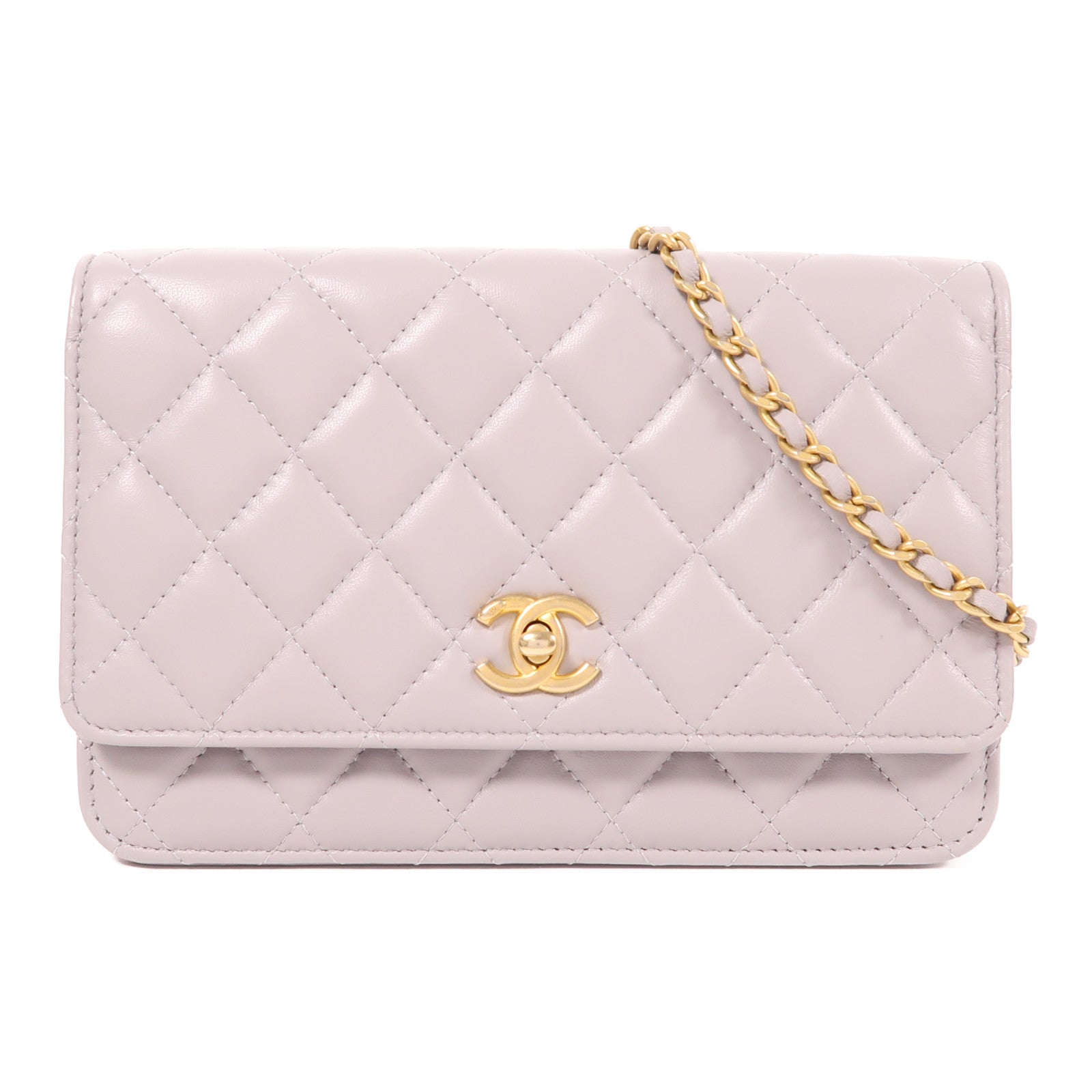 CHANEL 羊皮皮革WOC Wallet On Chain金扣鏈帶肩背袋