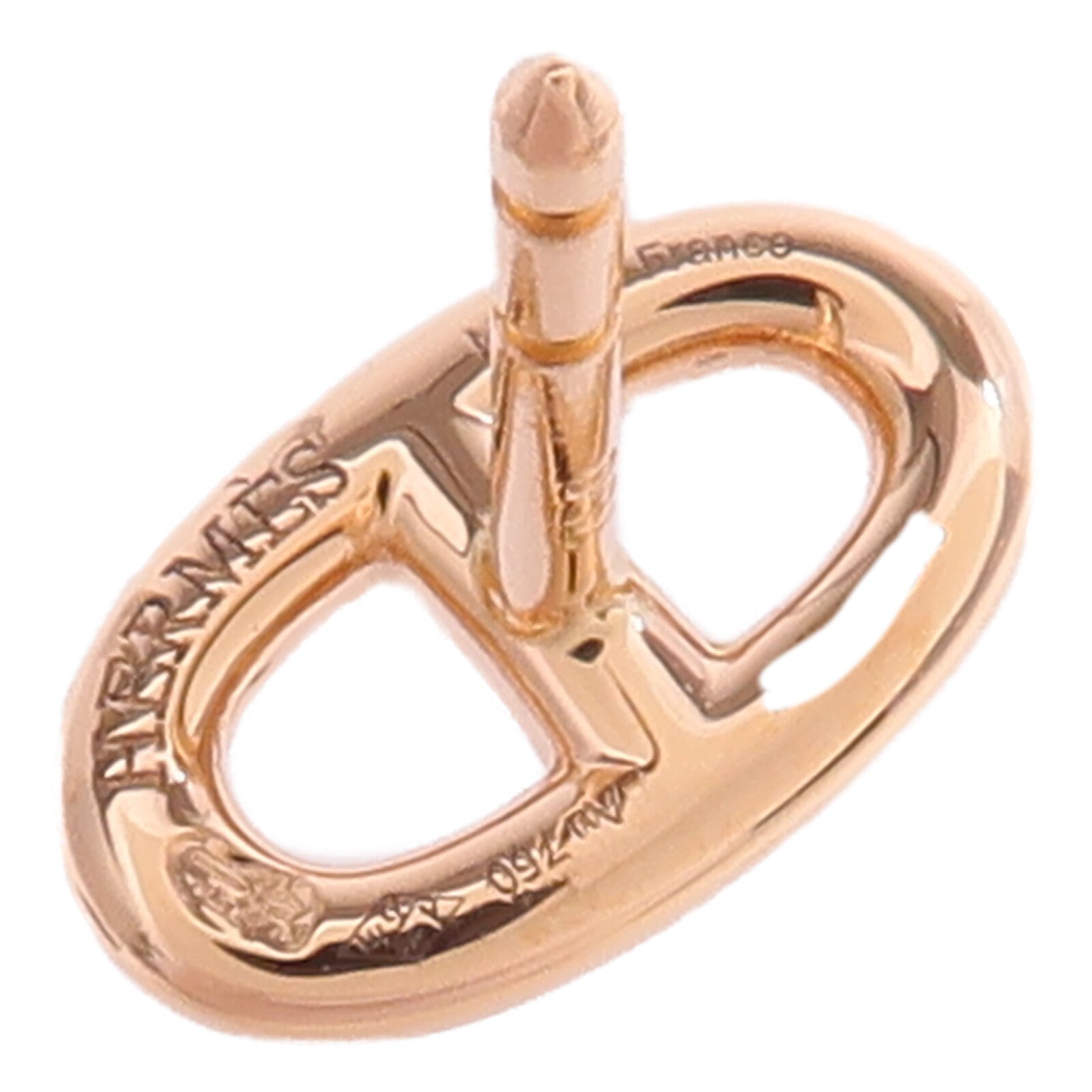 HERMES 18K玫瑰金Chaine d'Ancre Earrings耳環