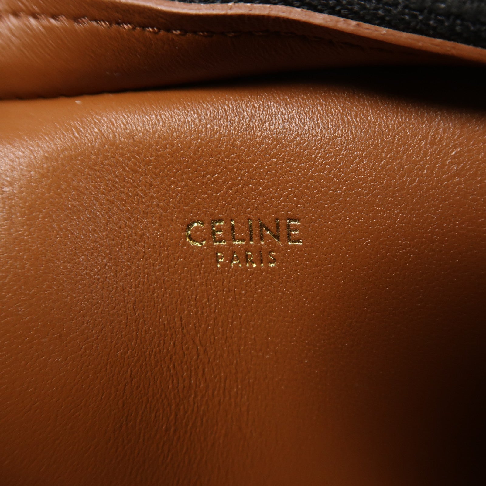 CELINE 塗層帆布Croque金扣肩背袋