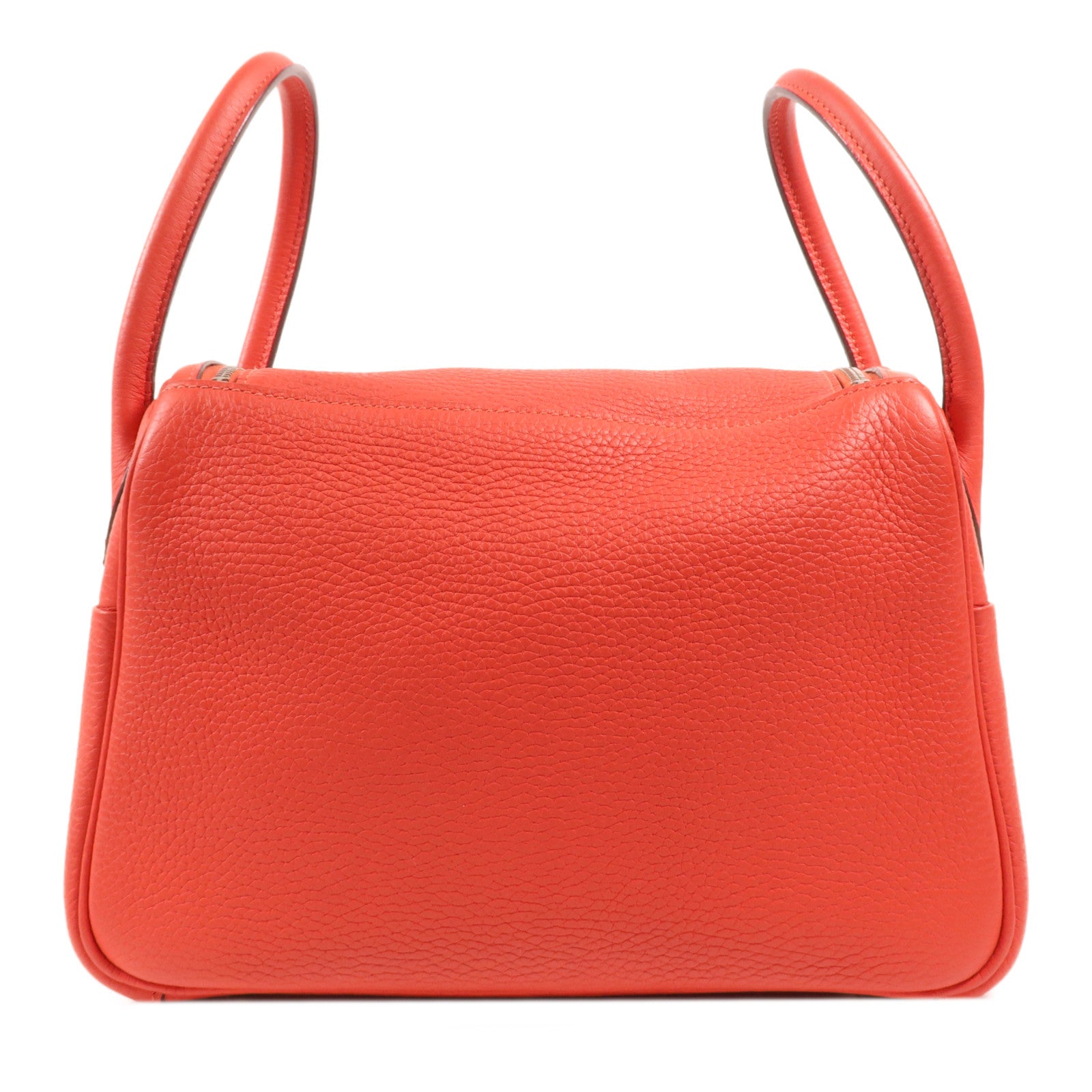 HERMES Clemence皮革Lindy 26銀扣手挽肩背兩用袋Rose Jaipur