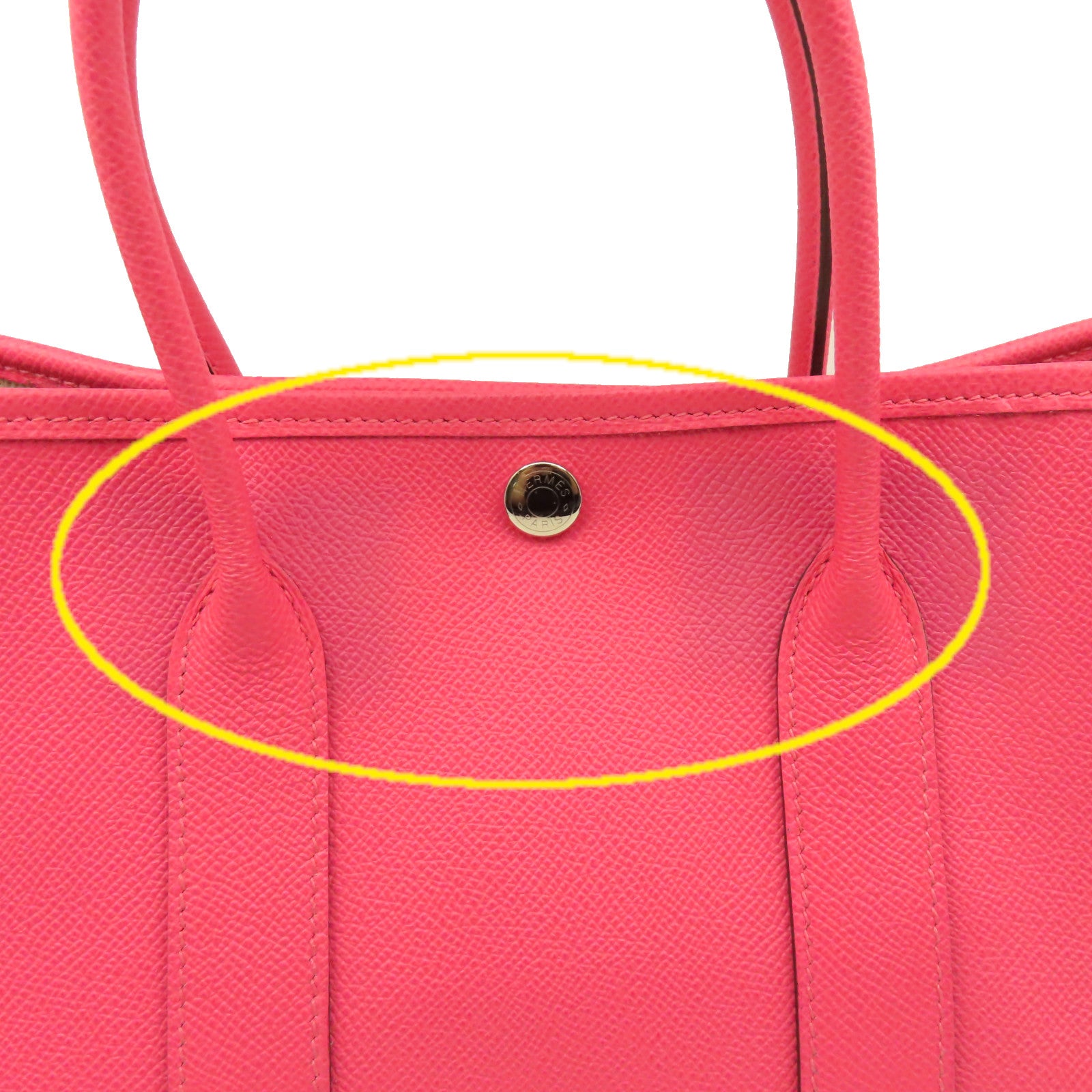 HERMES Epsom皮革Garden Party TPM Tote Bag 銀扣手挽袋Rose Azalee/杜鵑粉色