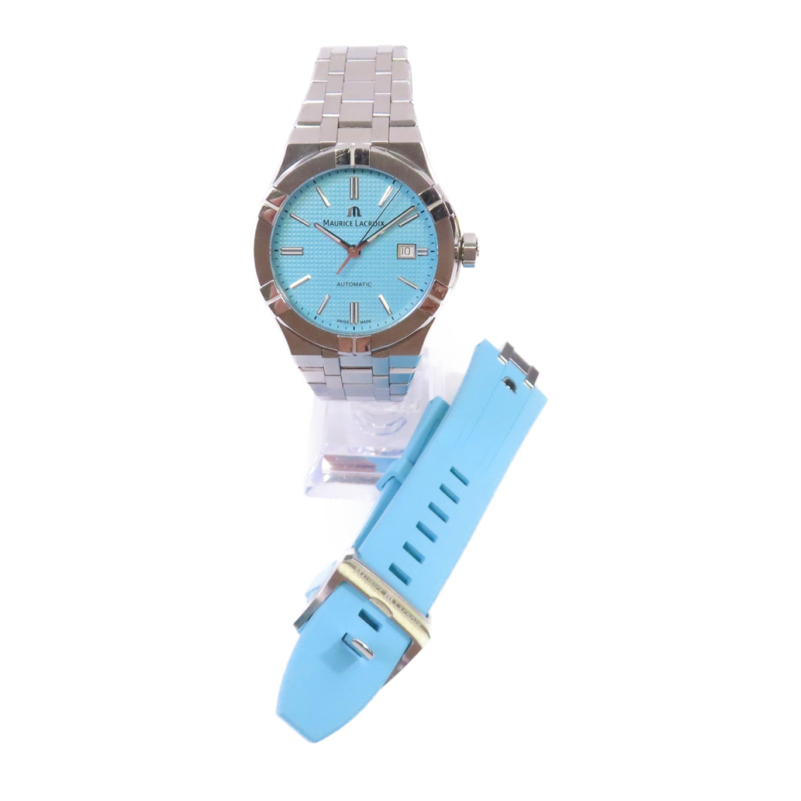 Maurice Lacroix Maurice Lacroix Watch不鏽鋼自動機芯手錶淺藍色