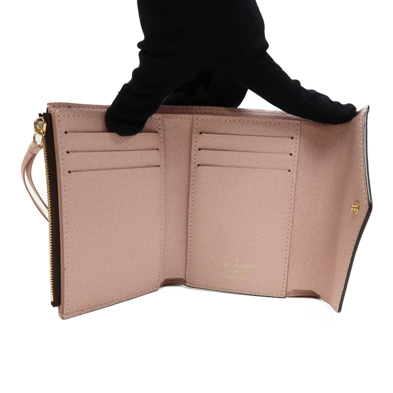 LOUIS VUITTON Monogram Victrine Wallet金扣錢包啡色/粉紅色