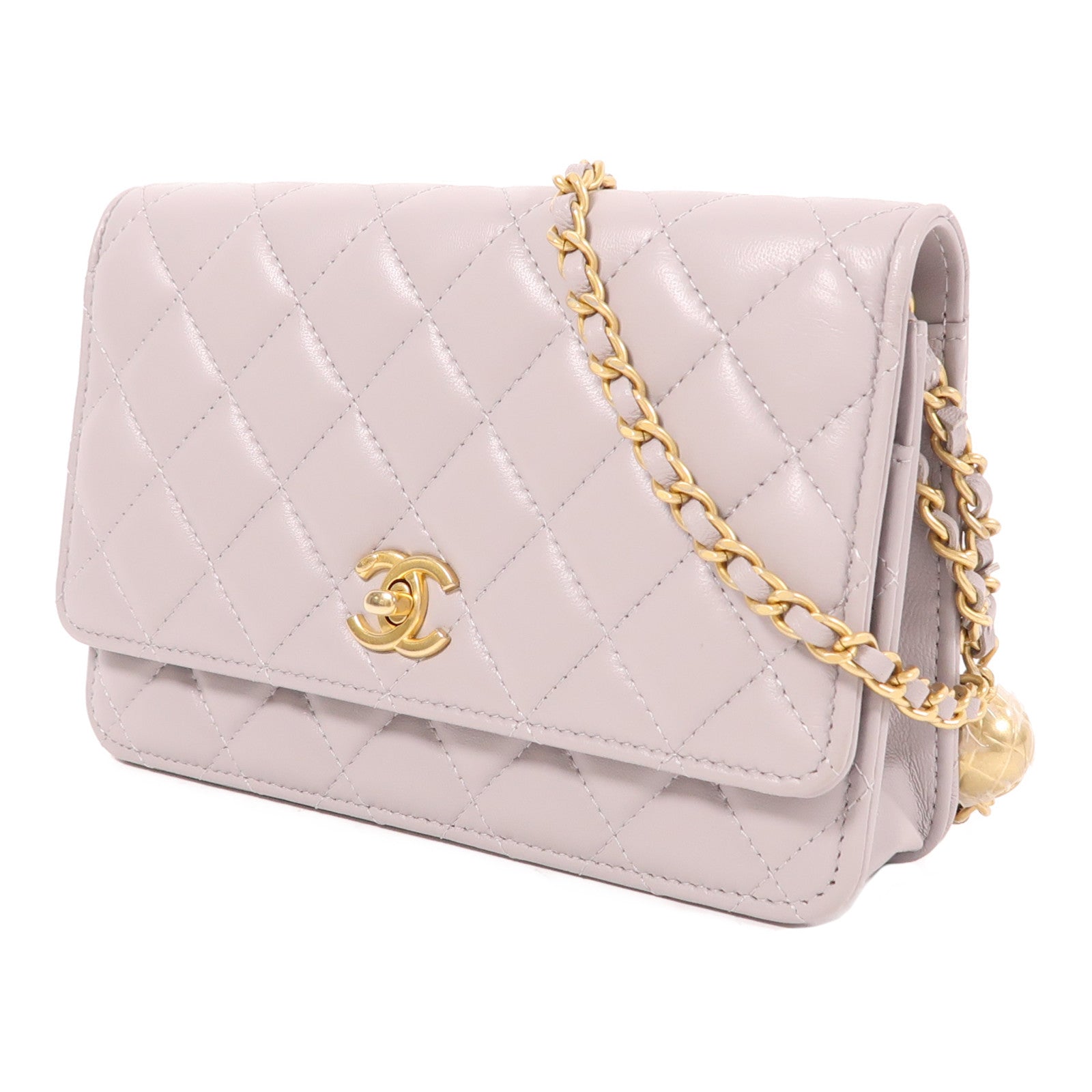 CHANEL 羊皮皮革WOC Wallet On Chain金扣鏈帶肩背袋