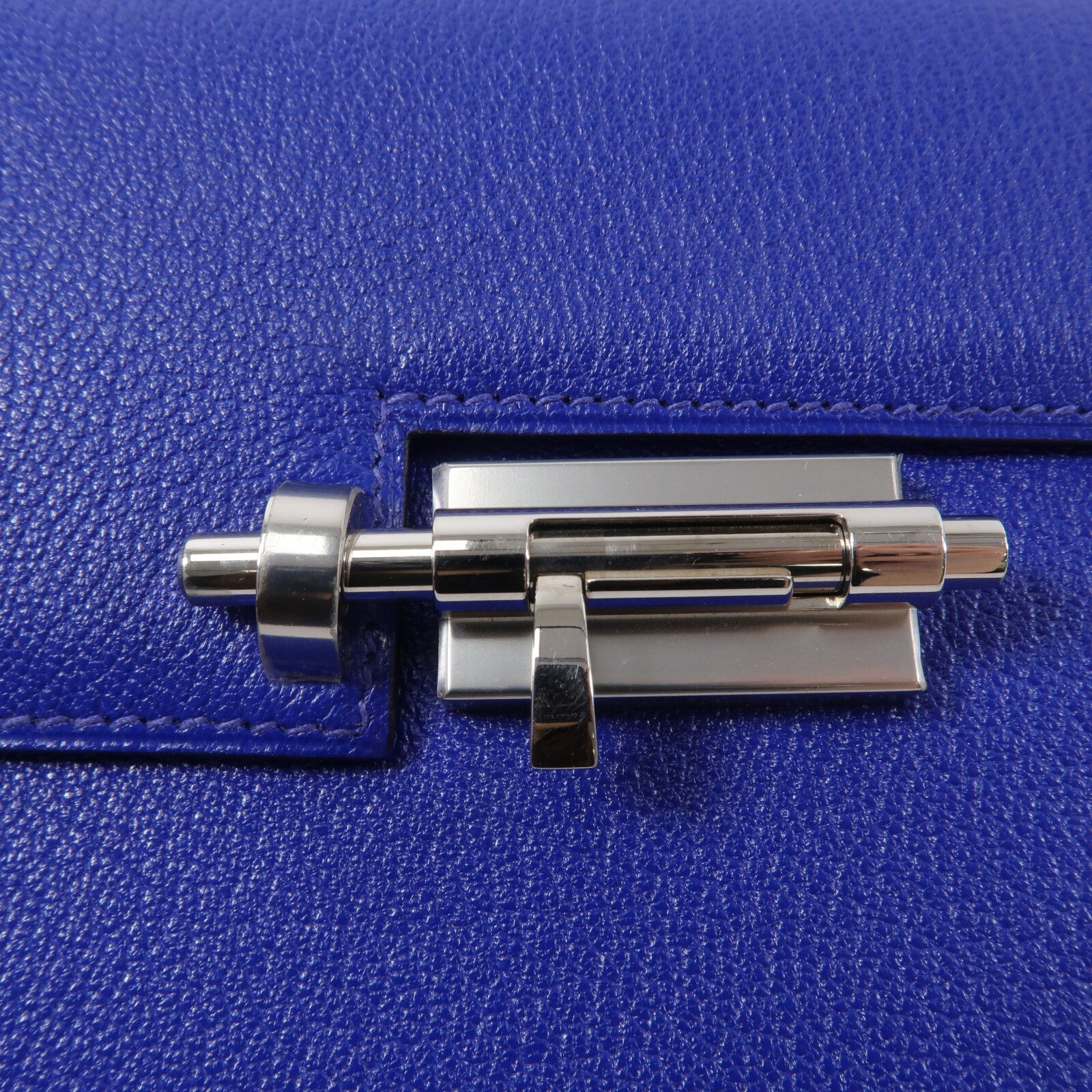 HERMES 【激減優惠】Chevre皮革Verrou Mini鏈帶肩背袋Bleu Electrique