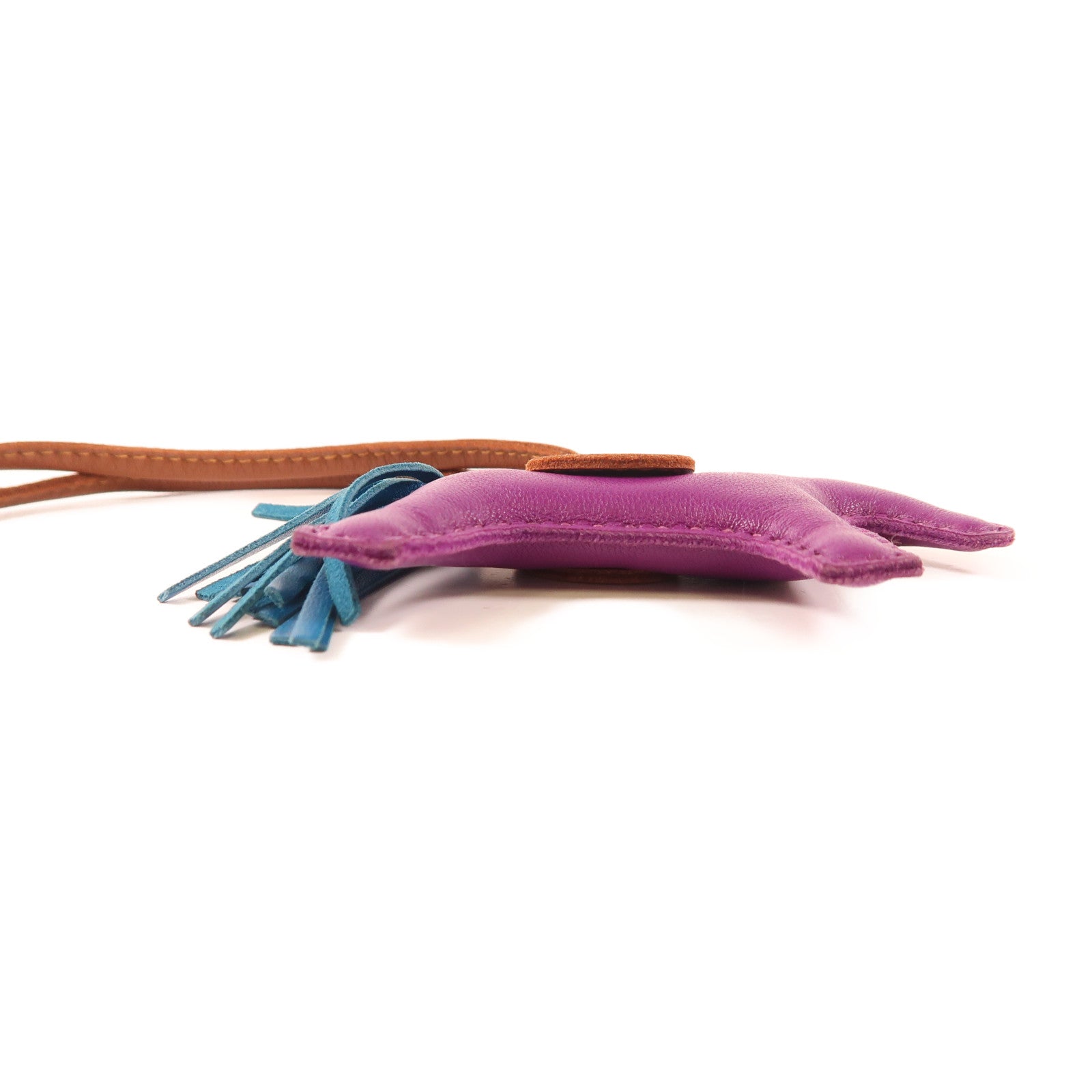 HERMES 【激減優惠】Swift皮革Rodeo PM掛飾Purple/Brown