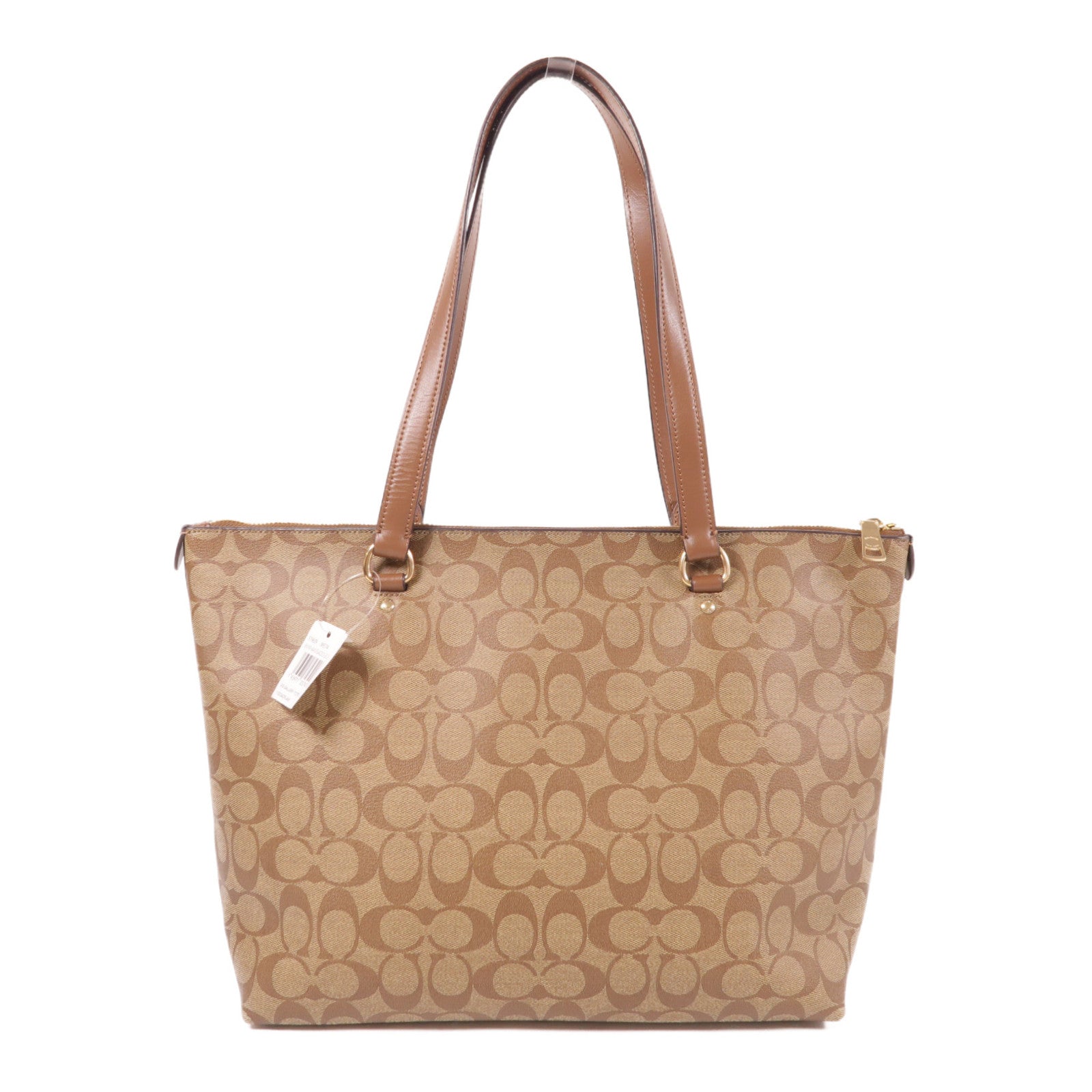 COACH 塗層帆布Tote Bag金扣肩背袋