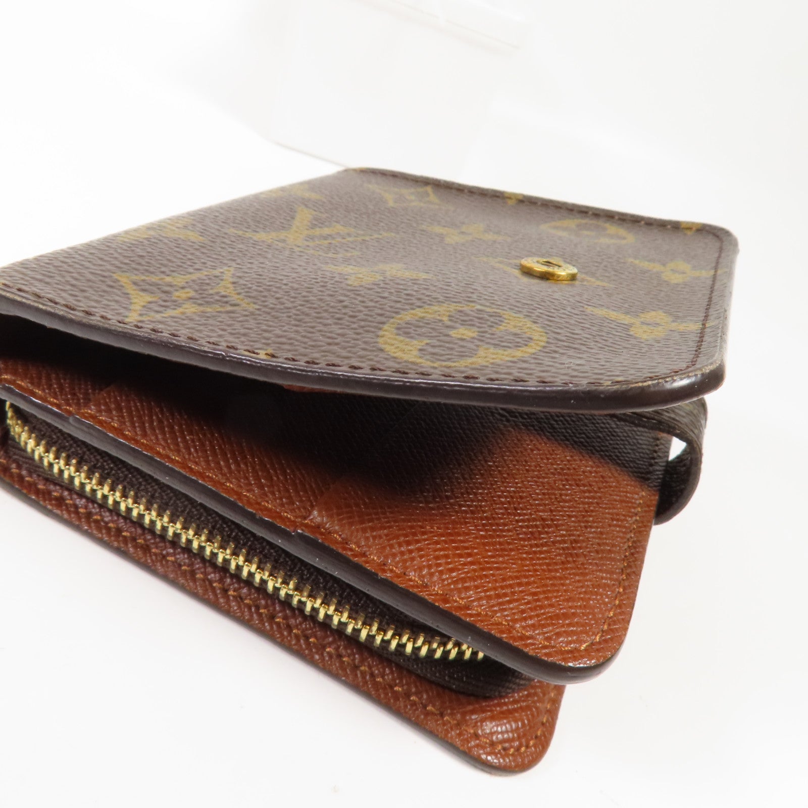 LOUIS VUITTON Monogram Compact Zip Wallet金扣錢包