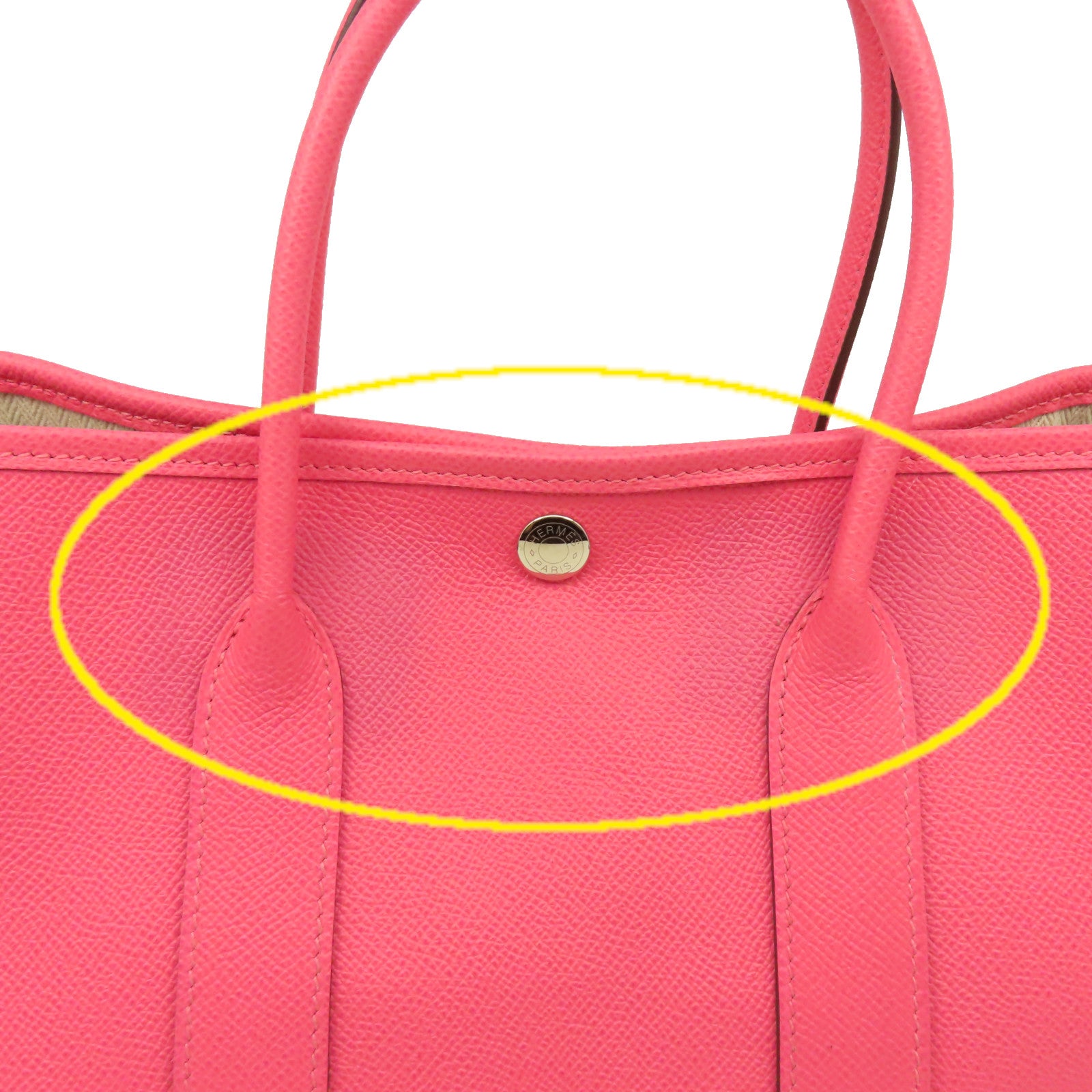 HERMES Epsom皮革Garden Party TPM Tote Bag 銀扣手挽袋Rose Azalee/杜鵑粉色