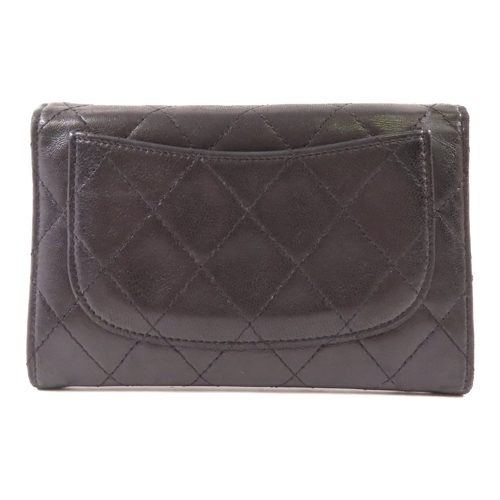 CHANEL 羊皮皮革Wallet銀扣錢包