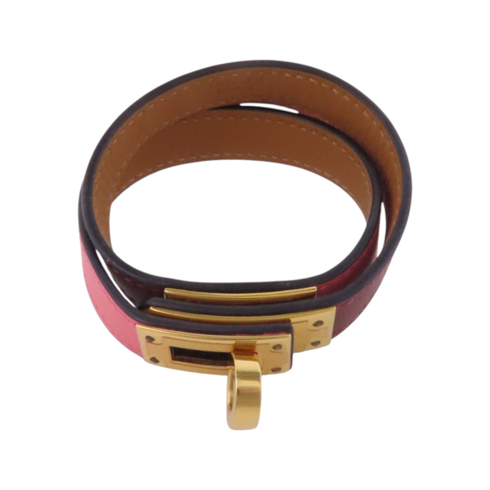 HERMES Swift皮革Double Tour Bracelet金扣手鏈