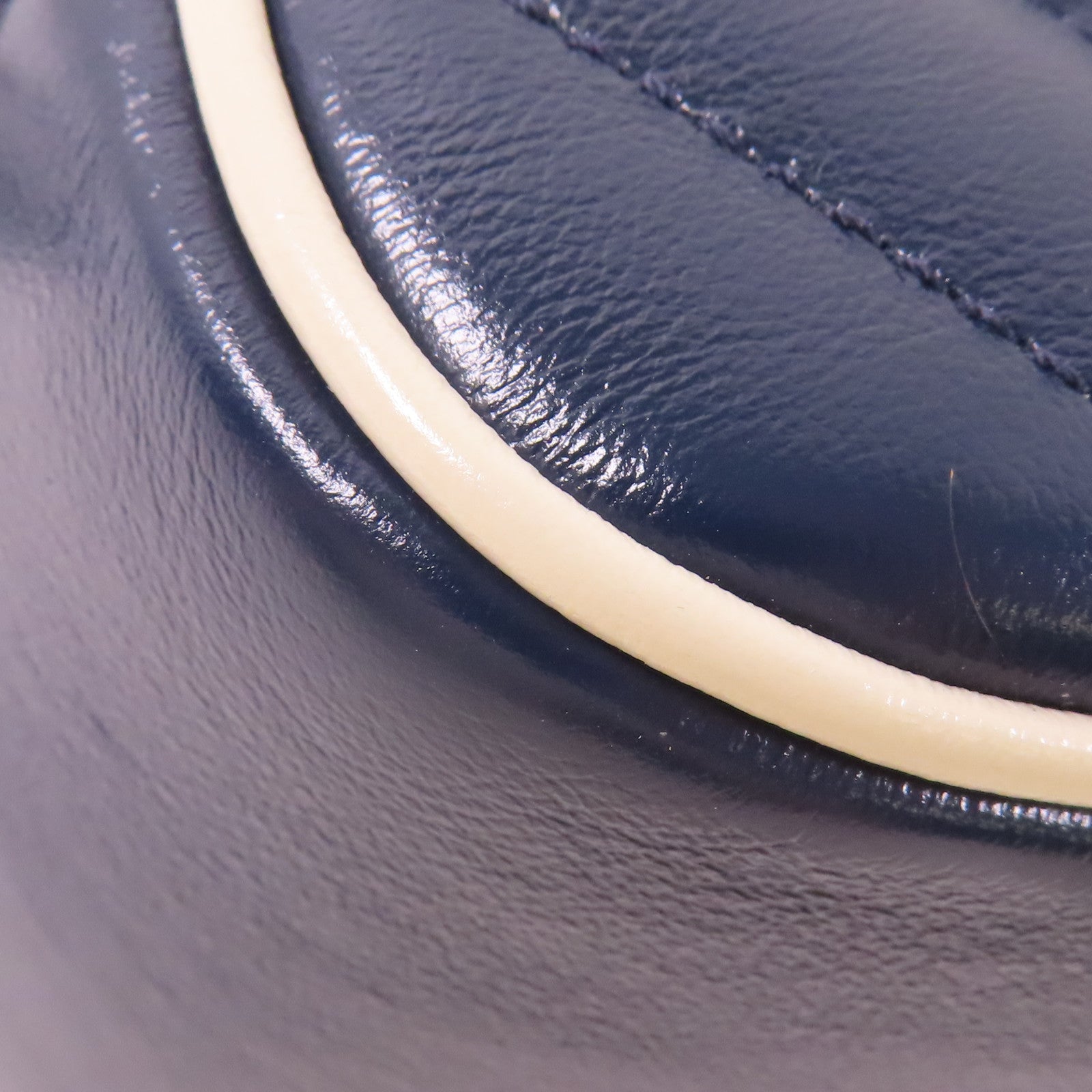 GUCCI GG SHW GG Marmont 2 Way Shoulder Hand Bag 602270 Calfskin Leather Navy