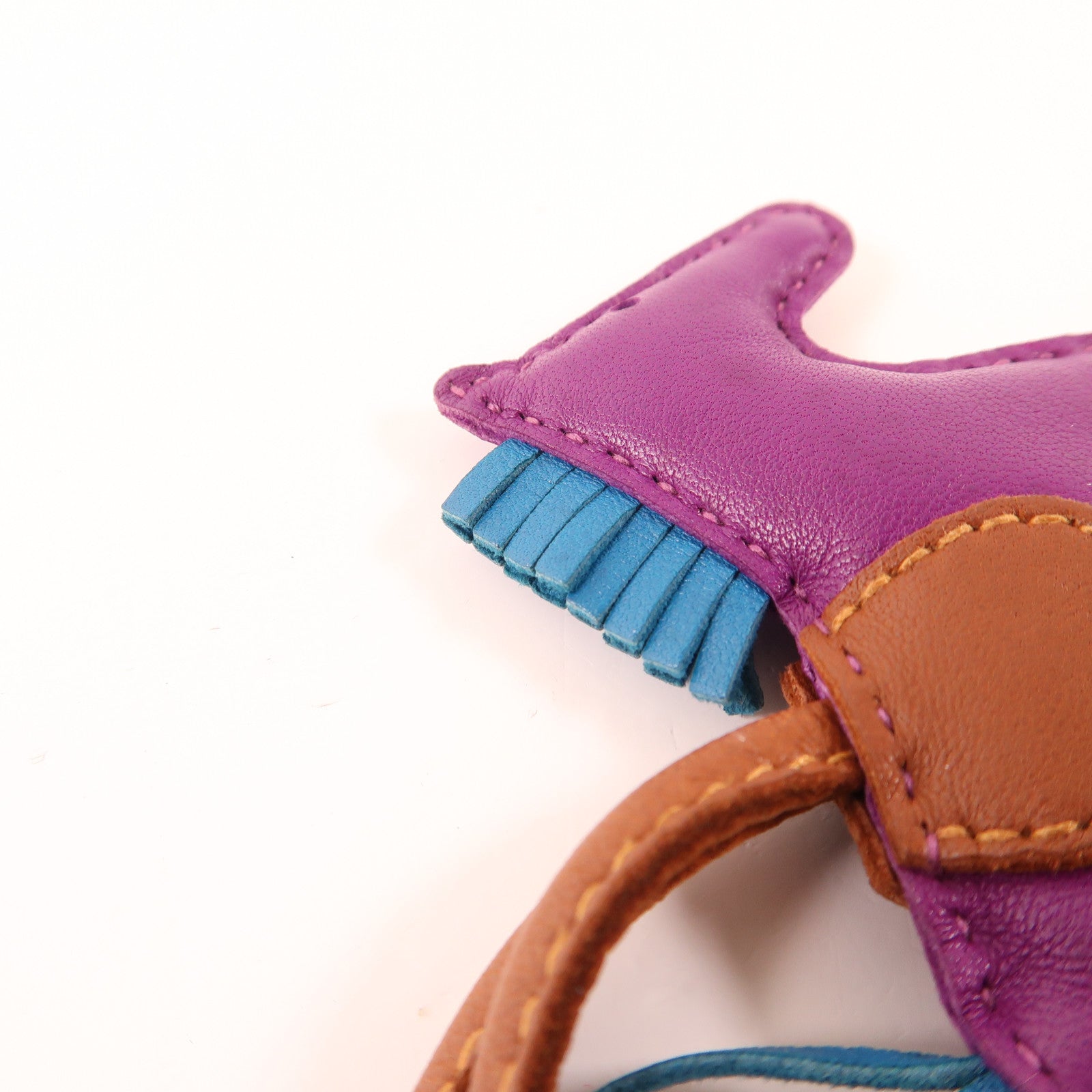 HERMES Swift皮革Rodeo PM掛飾Purple/Brown