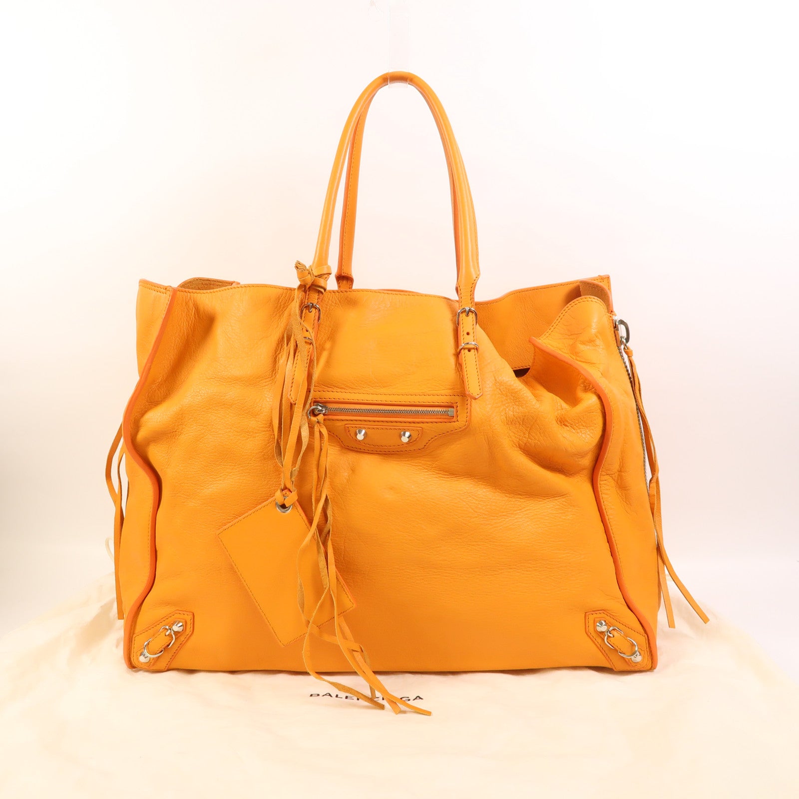 BALENCIAGA 牛皮皮革Papier A4銀扣手挽袋
