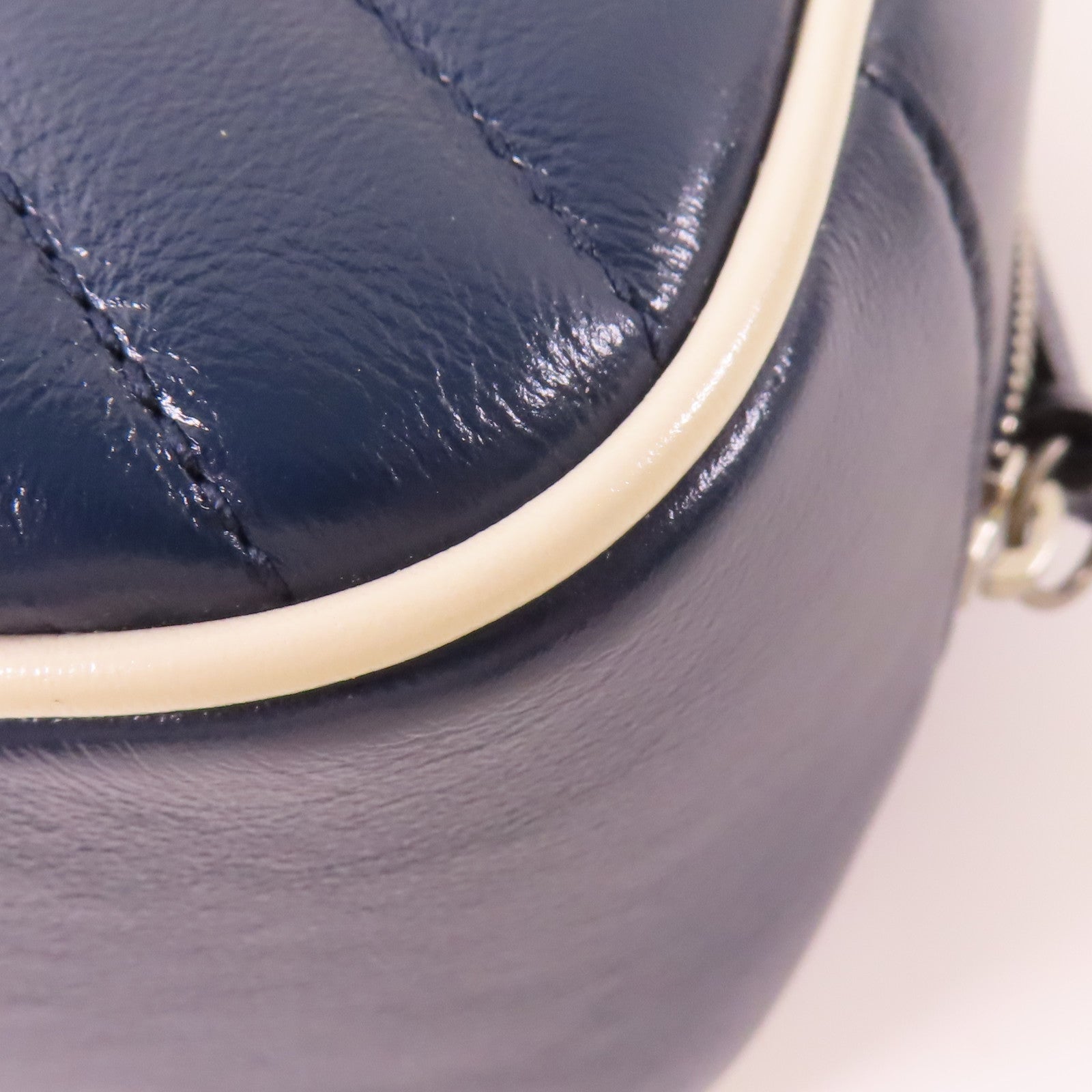 GUCCI GG SHW GG Marmont 2 Way Shoulder Hand Bag 602270 Calfskin Leather Navy