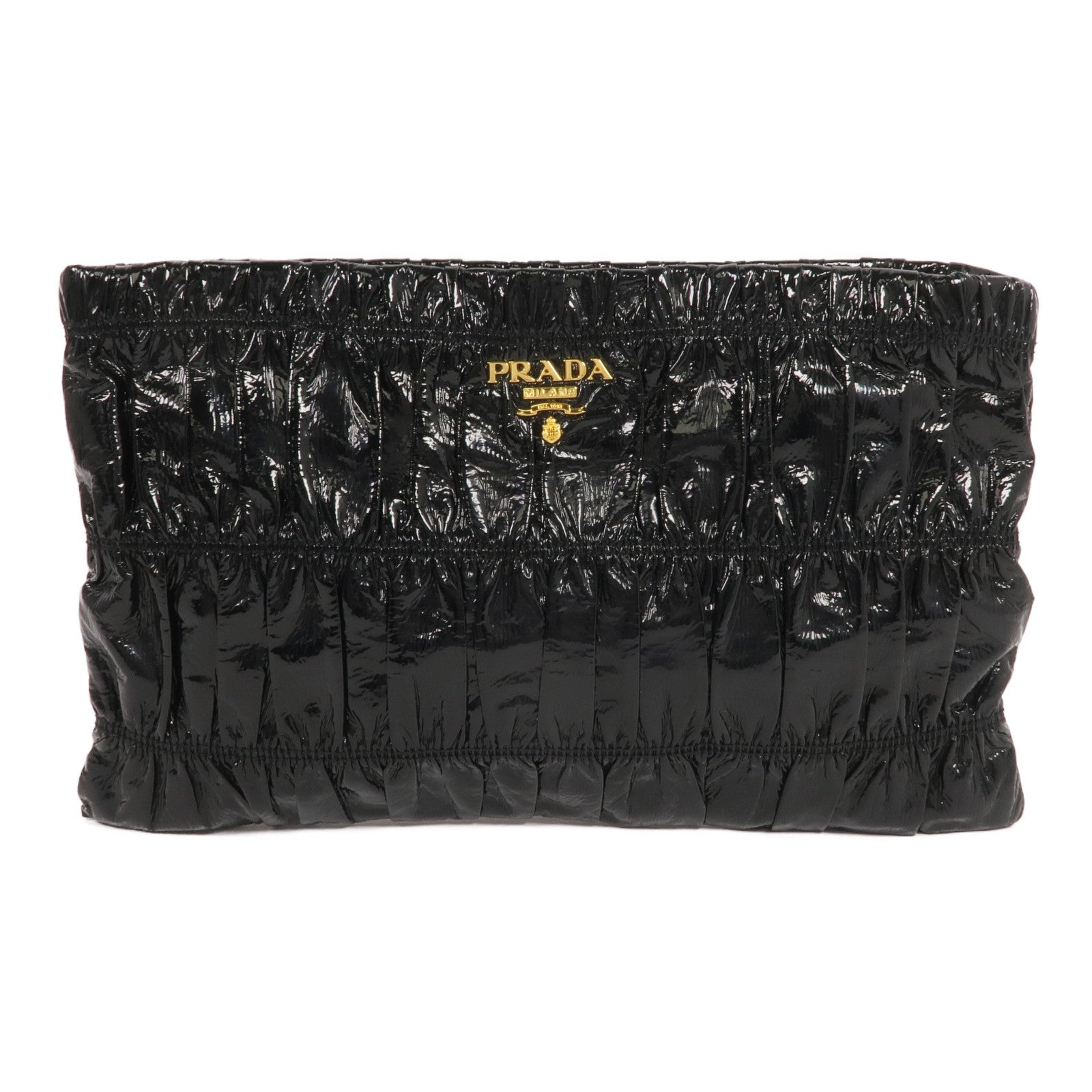 PRADA 漆皮皮革Clutch金扣手拿包