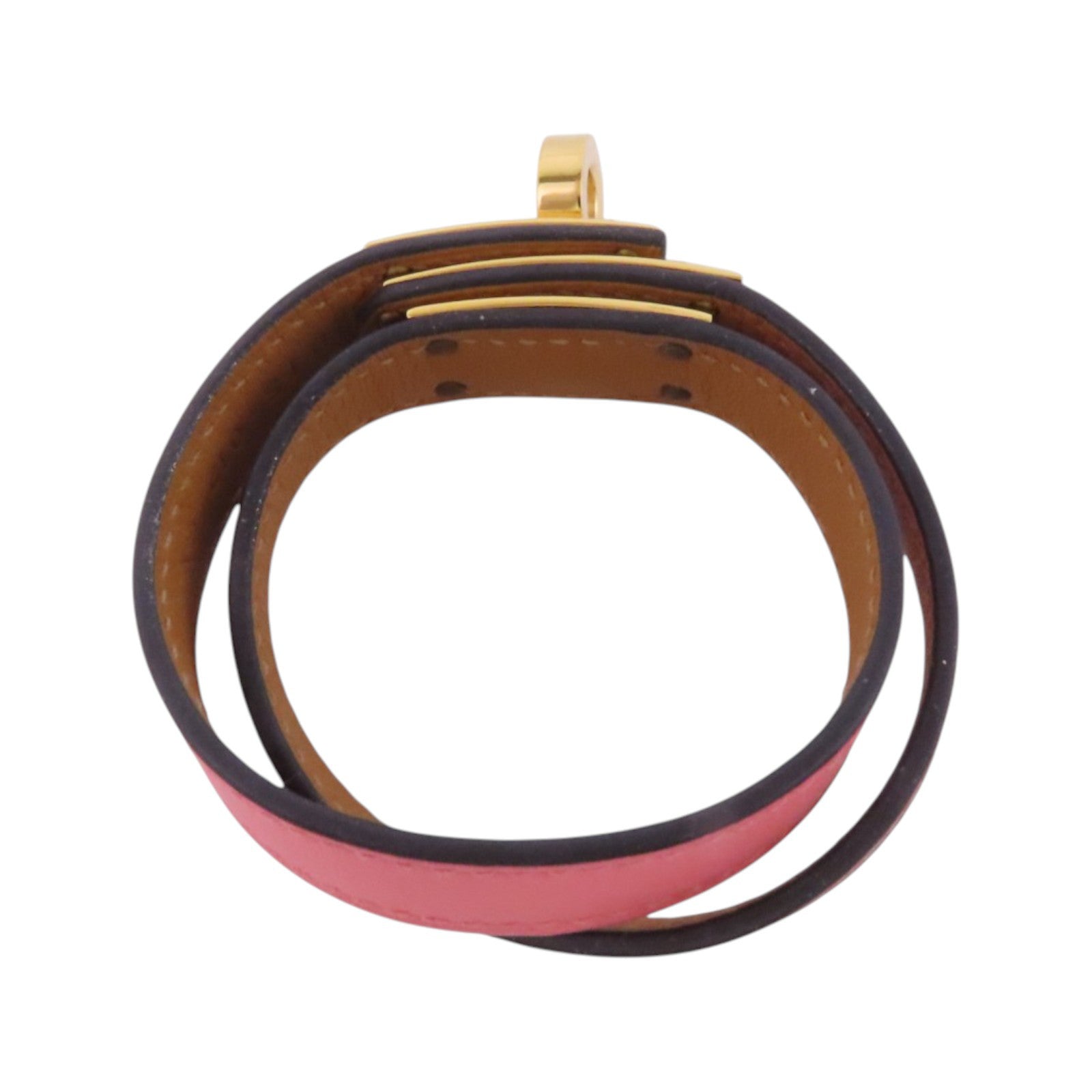 HERMES Swift皮革Double Tour Bracelet金扣手鏈