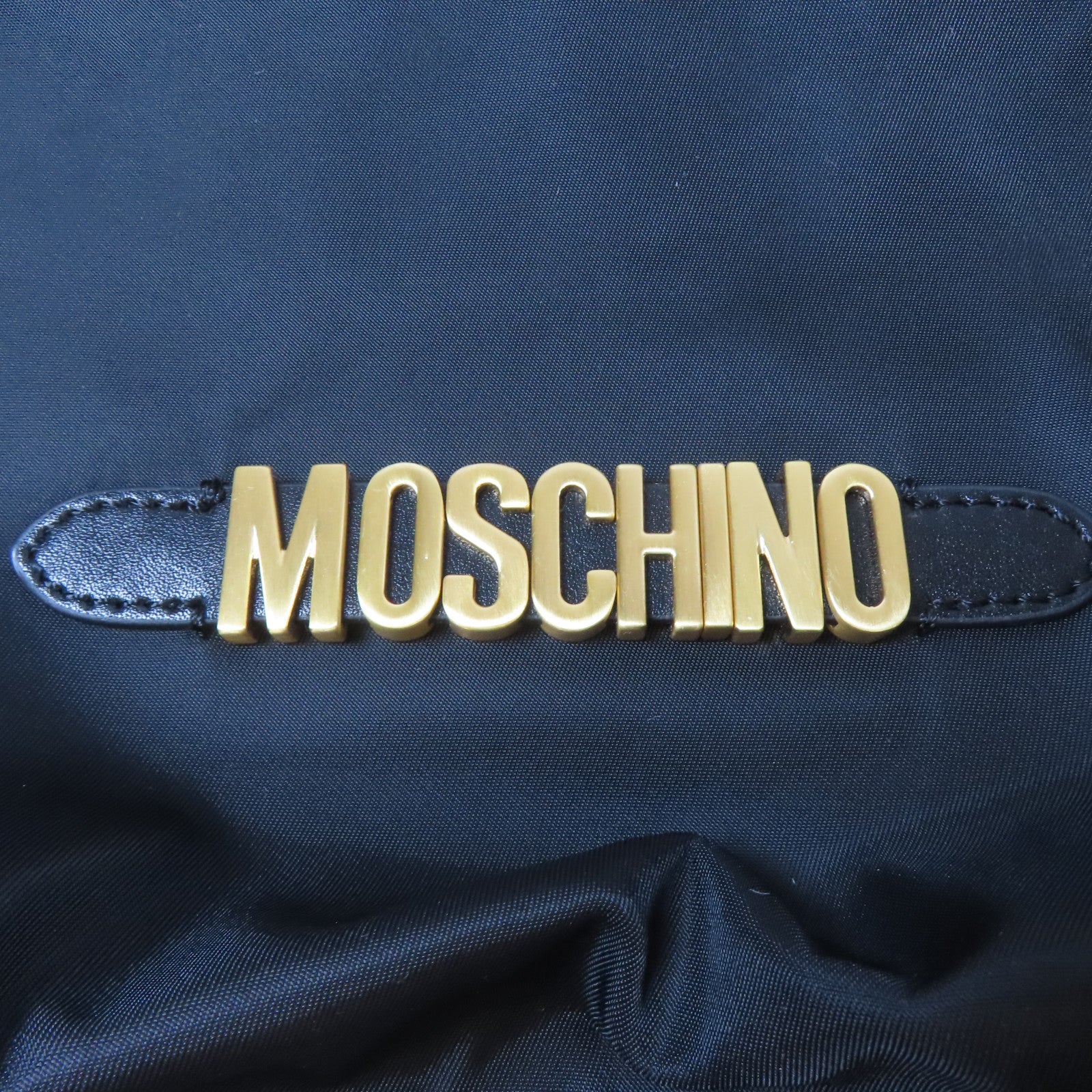 MOSCHINO 尼龍2 Way Bag金扣手挽肩背兩用袋黑色