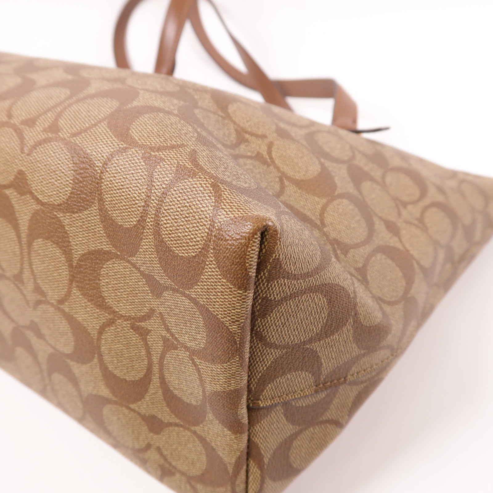 COACH 塗層帆布Tote Bag金扣肩背袋