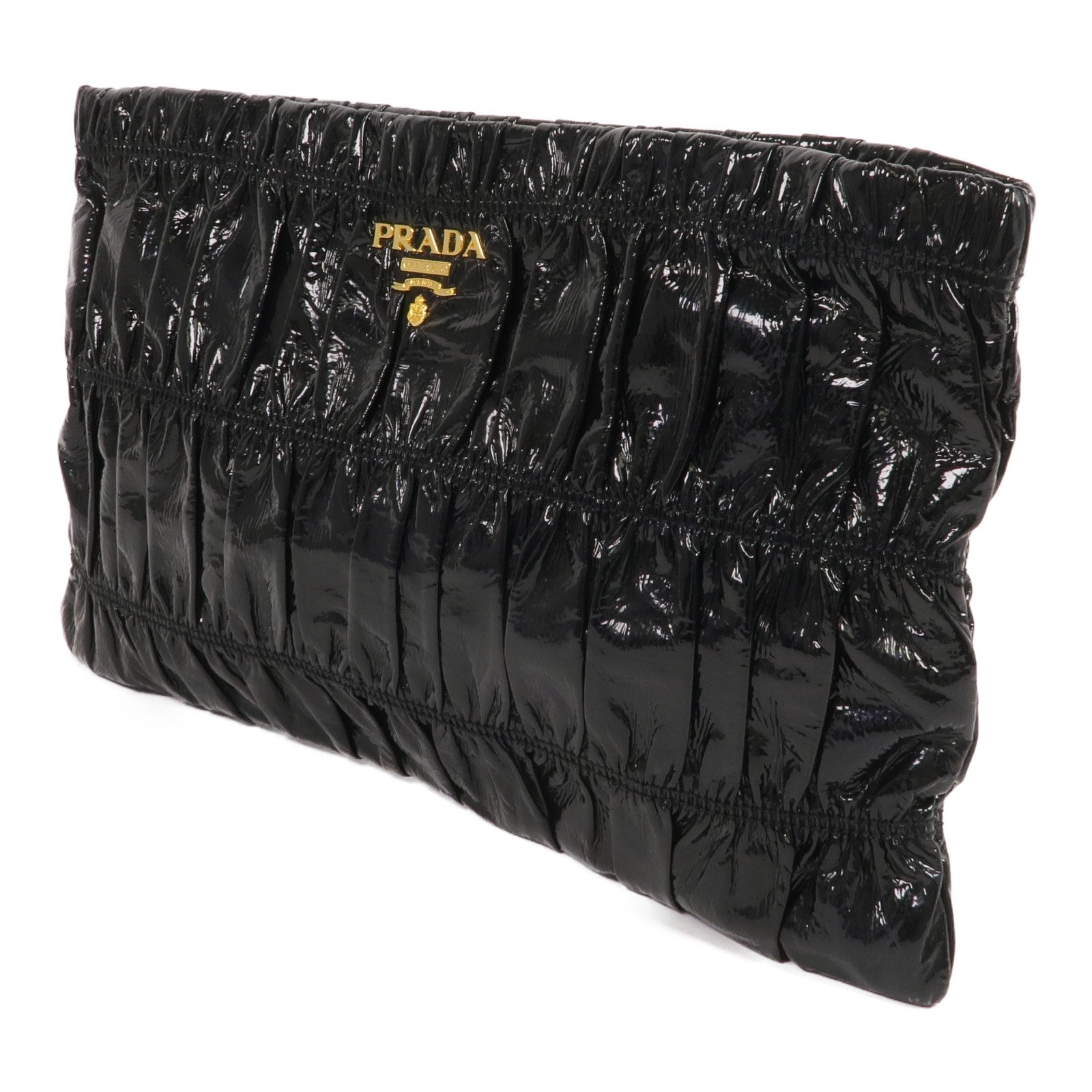 PRADA 漆皮皮革Clutch金扣手拿包