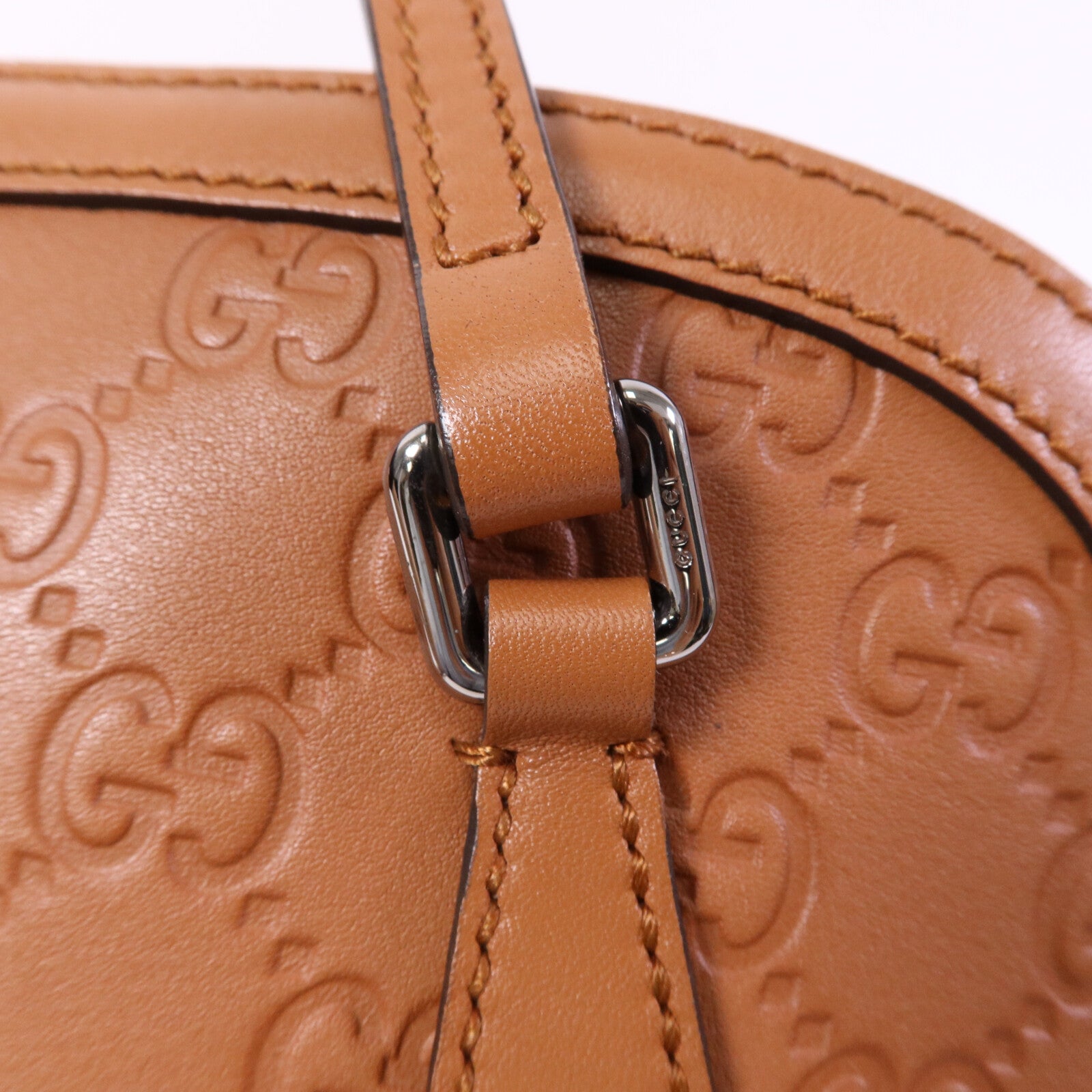 GUCCI 牛皮皮革Shoulder Bag銀扣肩背袋