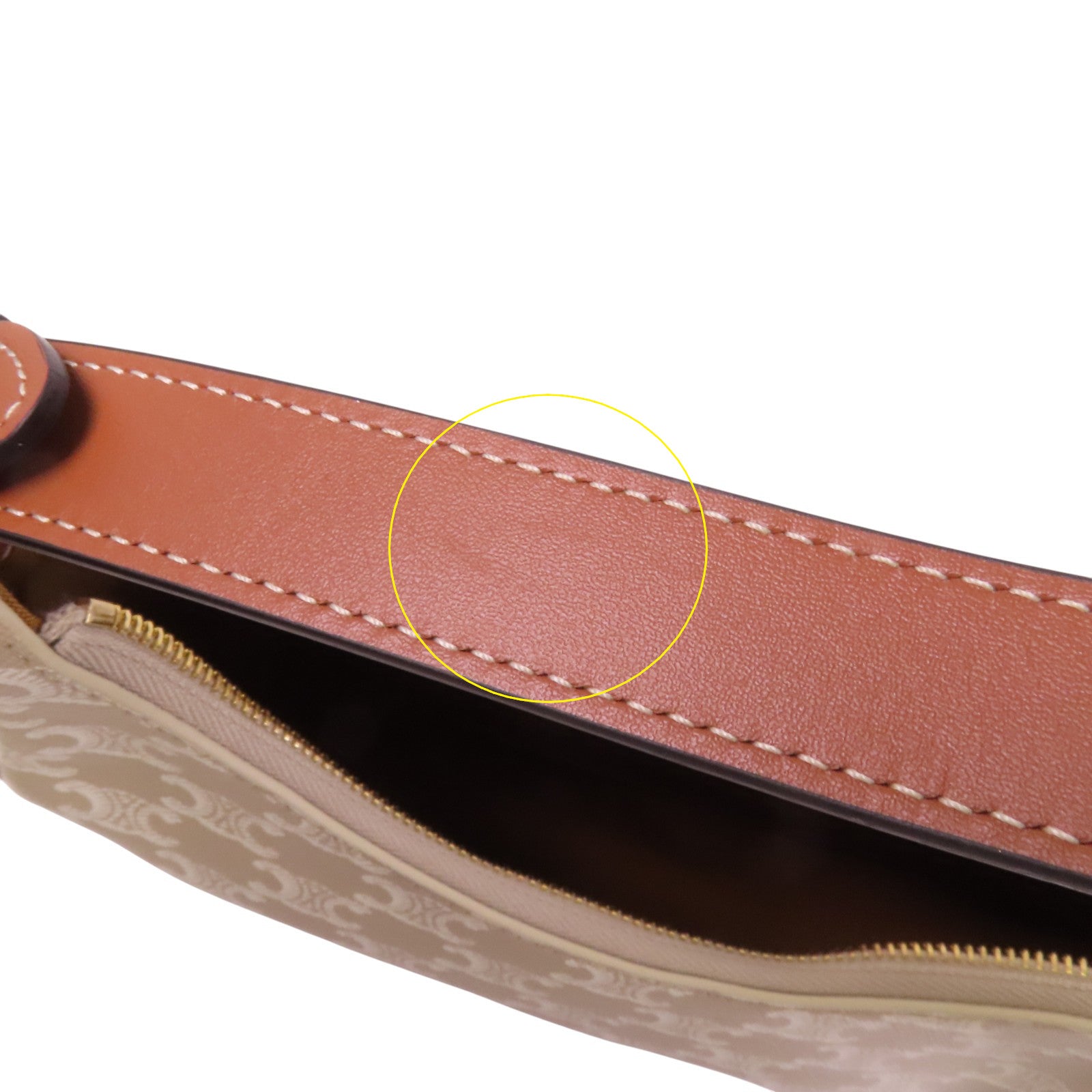 CELINE Trionphe塗層帆布Aca Medium Bag金扣肩背袋