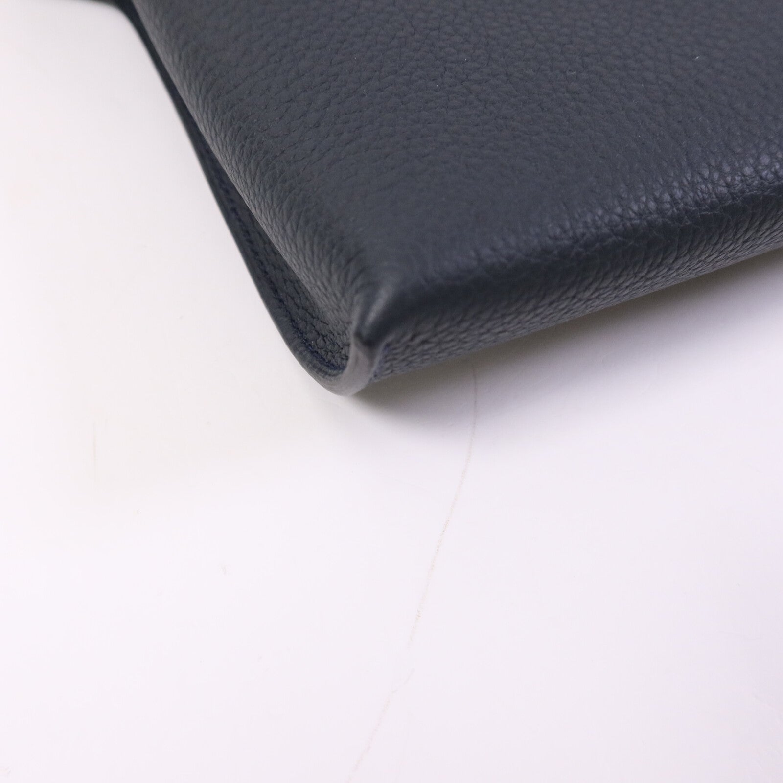 HERMES Togo皮革Videpoches Bag銀扣肩背袋Vert Cyprès