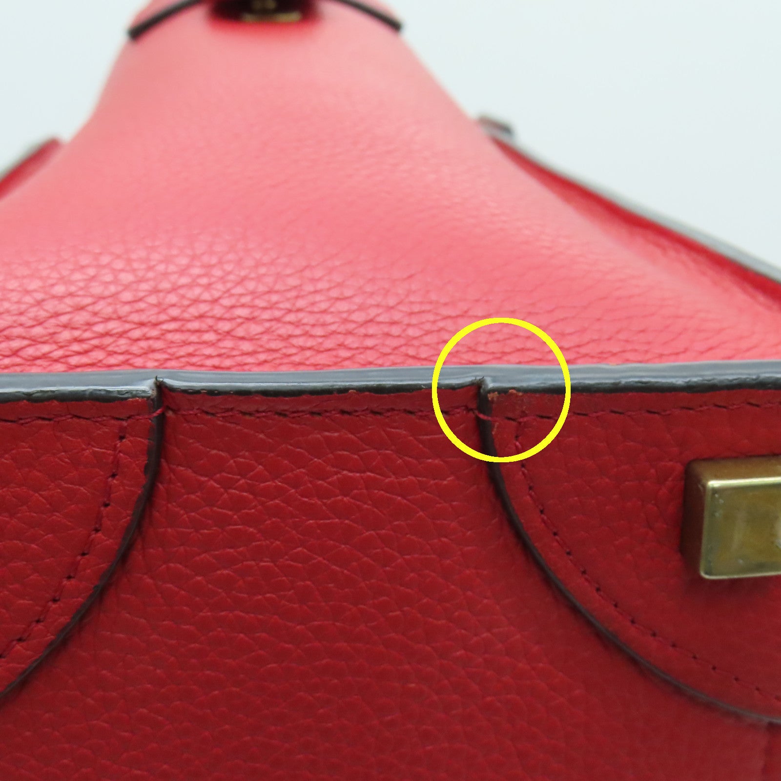 CELINE 【激減優惠】牛皮皮革Micro Luggage金扣手挽袋紅色