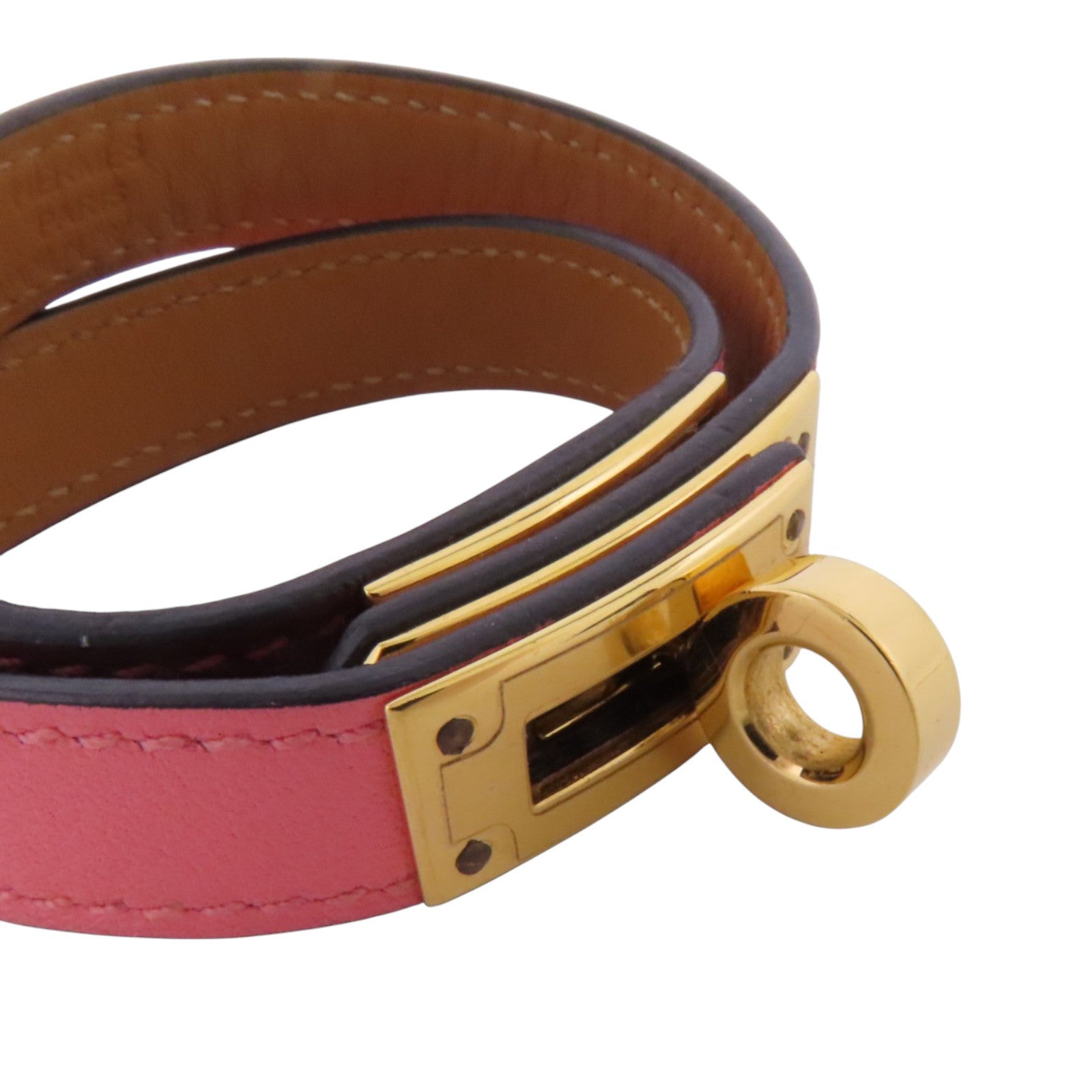 HERMES Swift皮革Double Tour Bracelet金扣手鏈