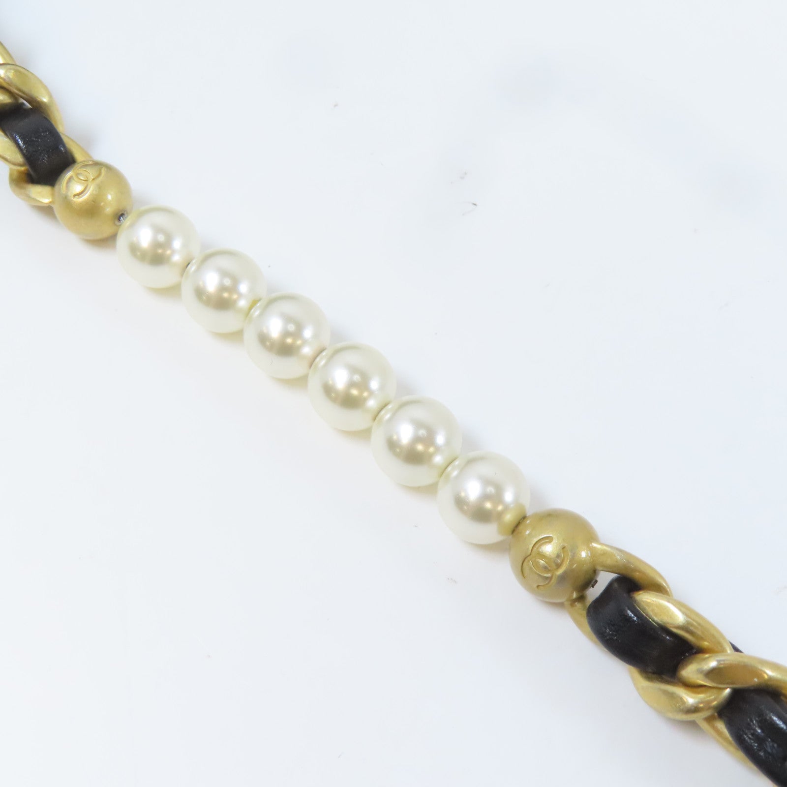 CHANEL 【激減優惠】菱格牛皮皮革Pearl Flap Bag金扣鏈帶肩背袋黑色