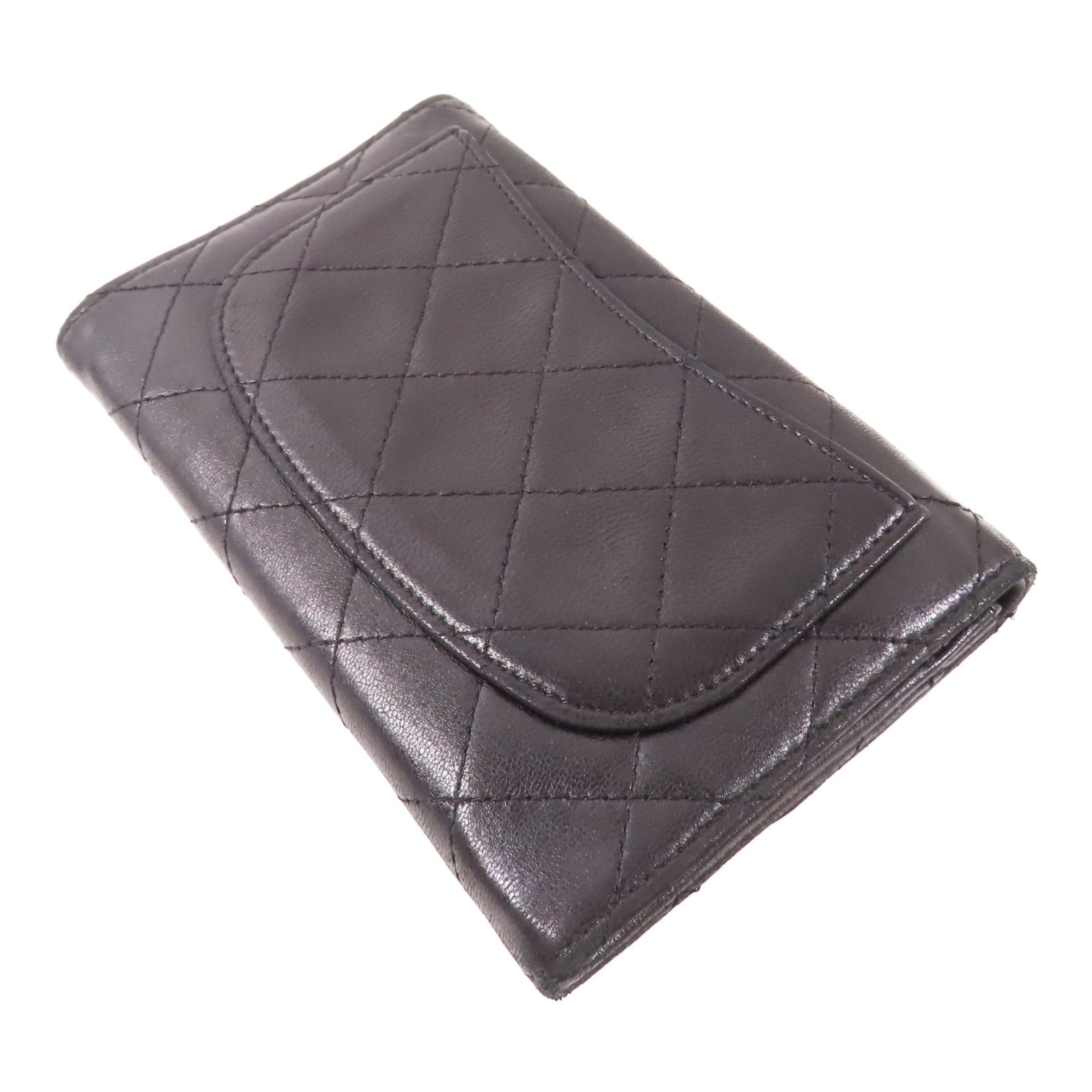 CHANEL 羊皮皮革Wallet銀扣錢包