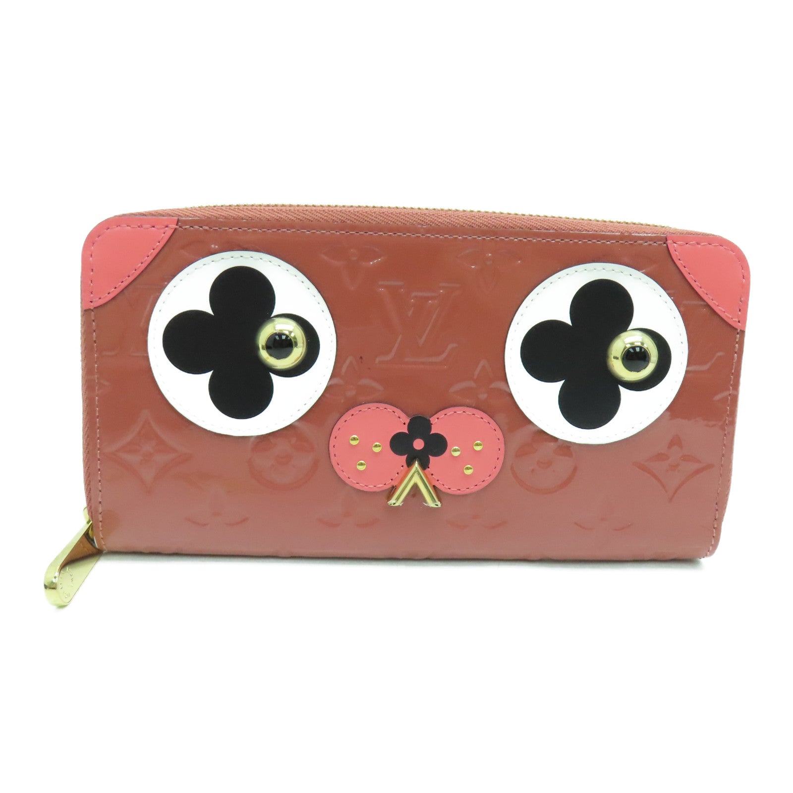 LOUIS VUITTON 【清倉大減價】Monogram Vernis Zippy Wallet金扣長錢包粉紅色