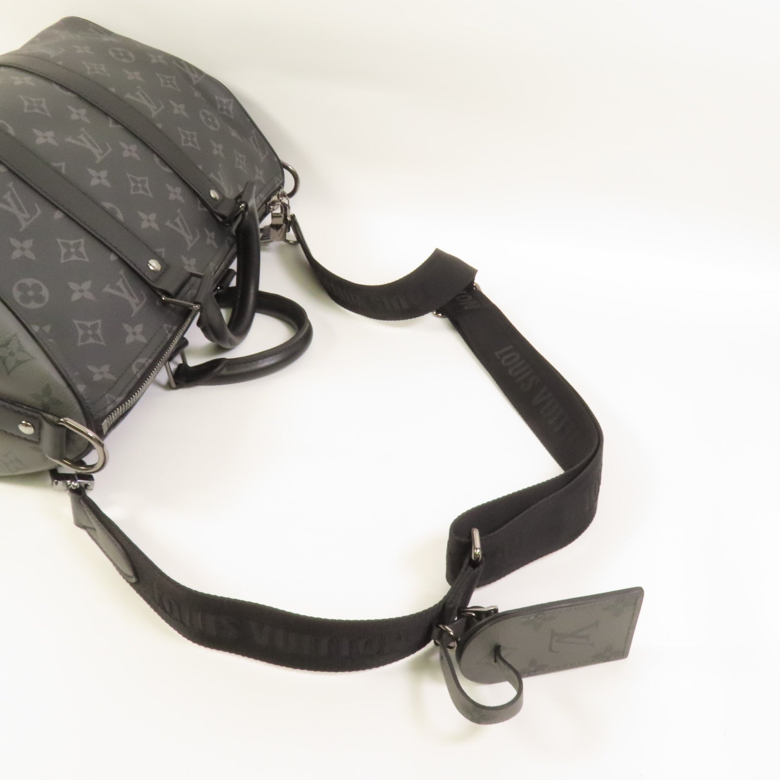LOUIS VUITTON Monogram Eclipse Keepall Bandouliere 35手挽肩背兩用袋
