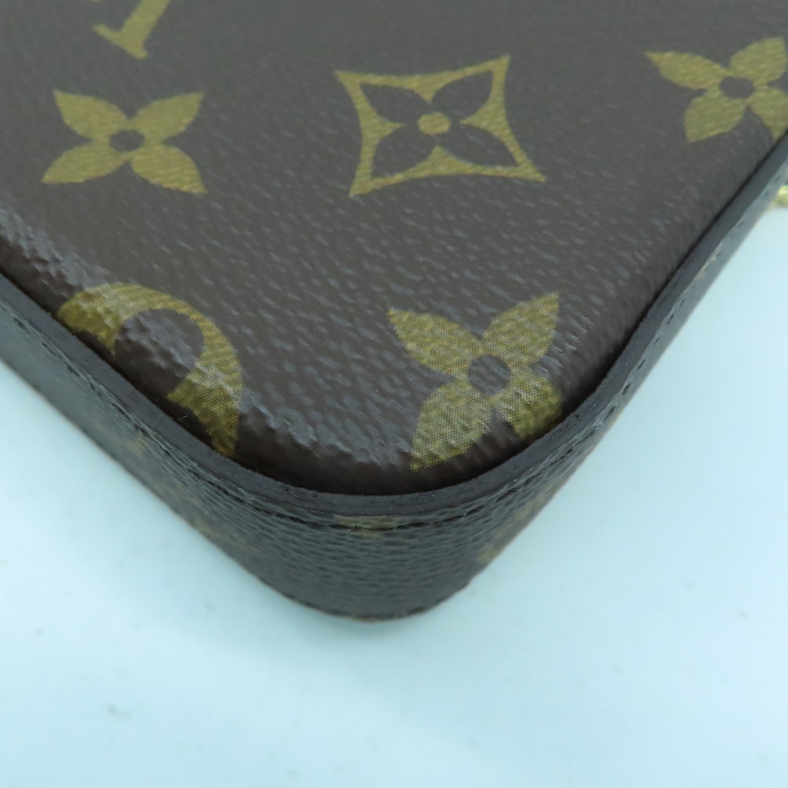 LOUIS VUITTON Monogram Pochette Felicie金扣鏈帶肩背袋啡色