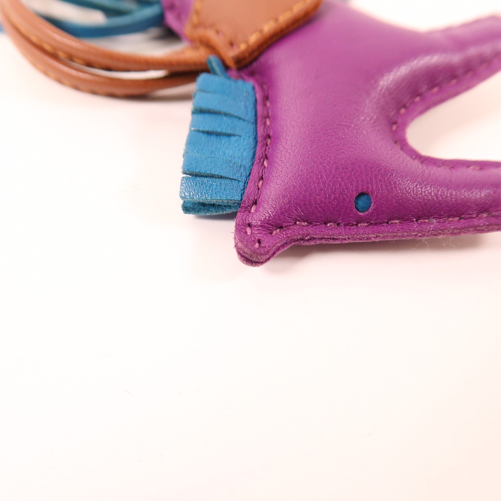 HERMES Swift皮革Rodeo PM掛飾Purple/Brown