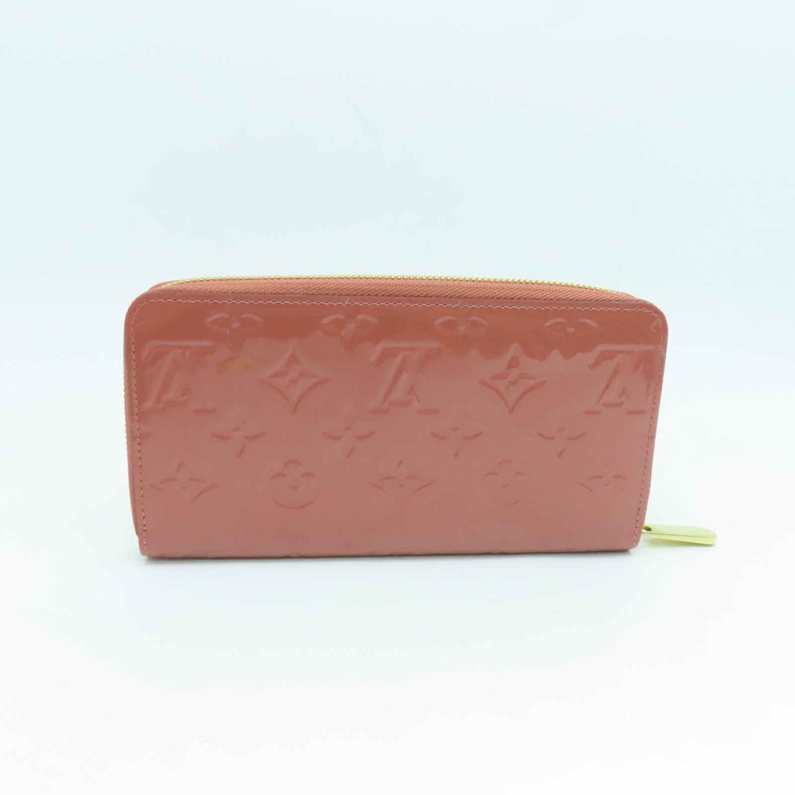 LOUIS VUITTON 【清倉大減價】Monogram Vernis Zippy Wallet金扣長錢包粉紅色