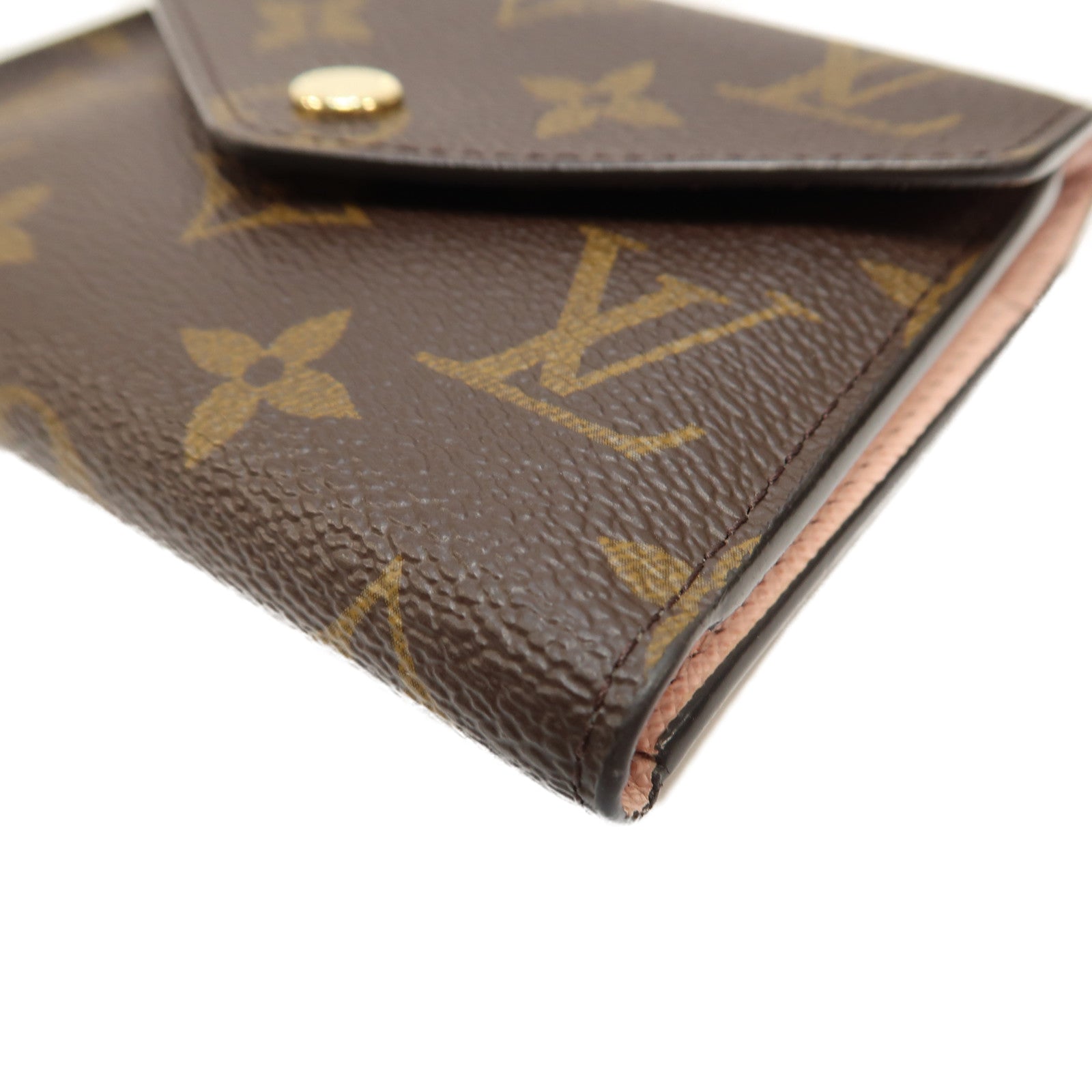 LOUIS VUITTON Monogram Victrine Wallet金扣錢包啡色/粉紅色