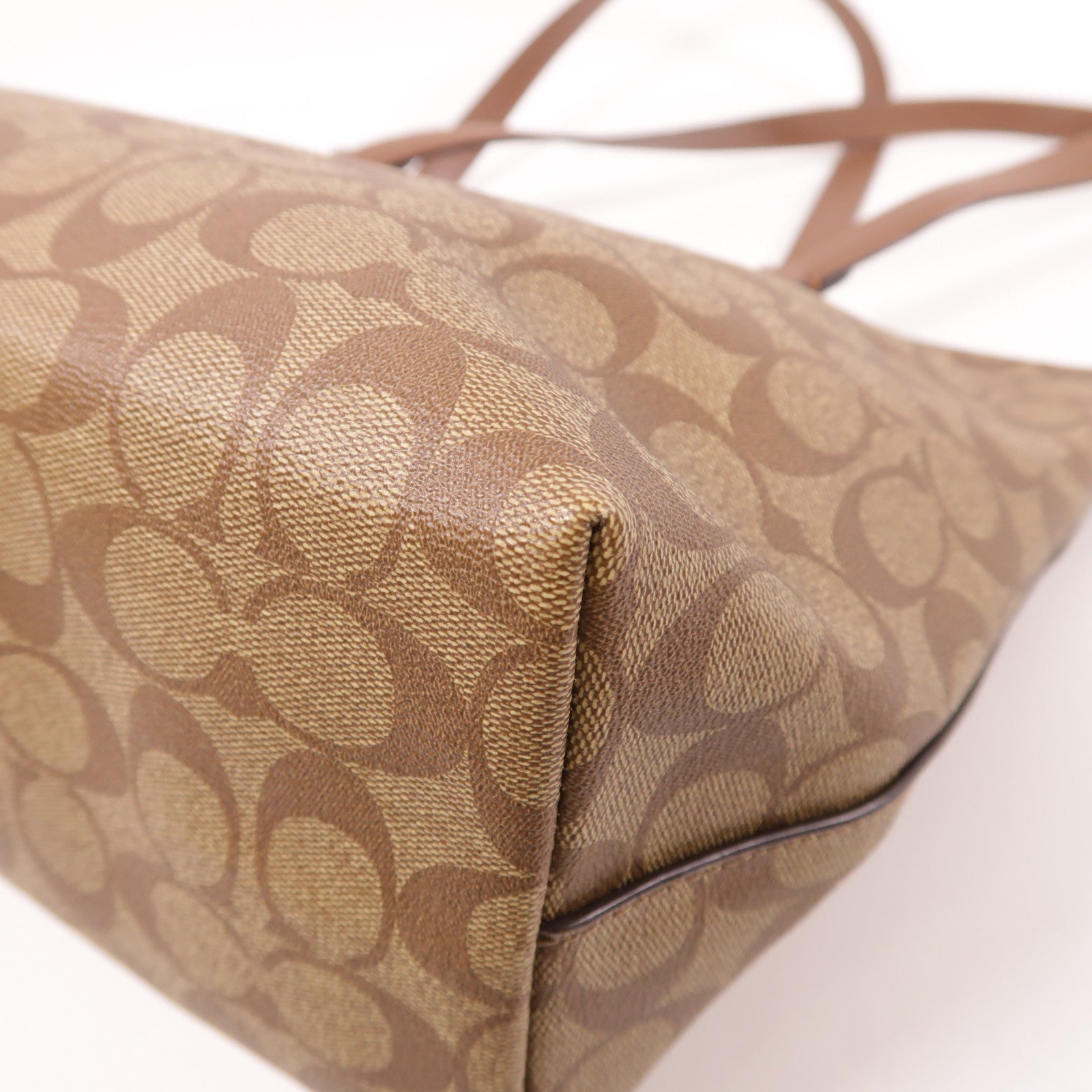 COACH 塗層帆布Tote Bag金扣肩背袋