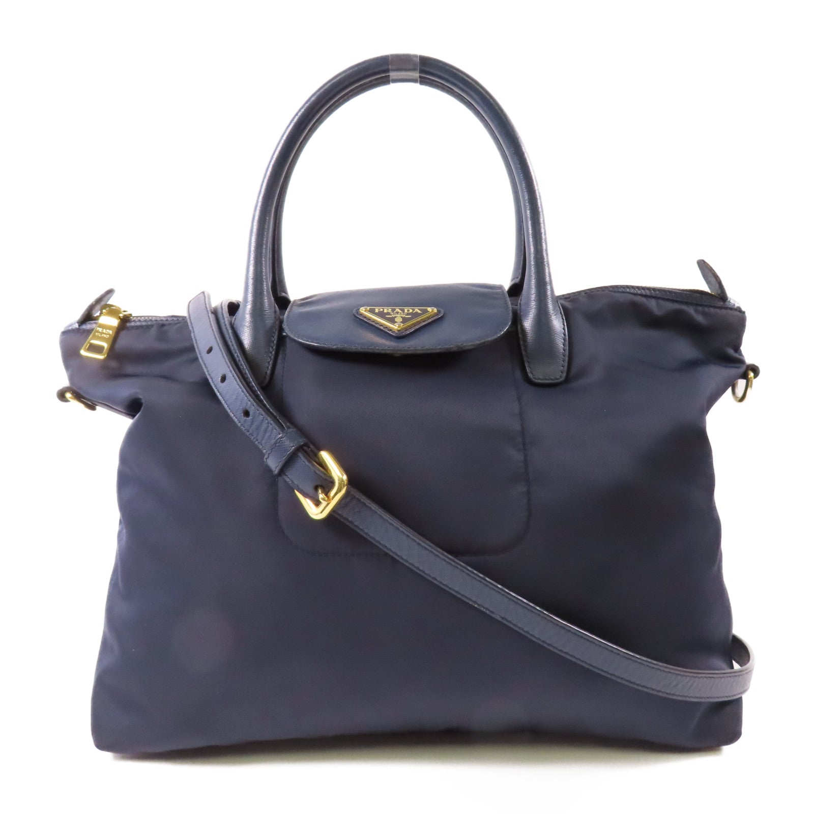 PRADA 尼龍2 way Shoulder金扣手挽肩背兩用袋
