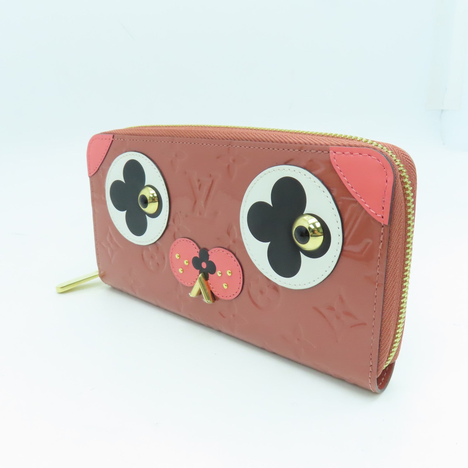 LOUIS VUITTON 【清倉大減價】Monogram Vernis Zippy Wallet金扣長錢包粉紅色